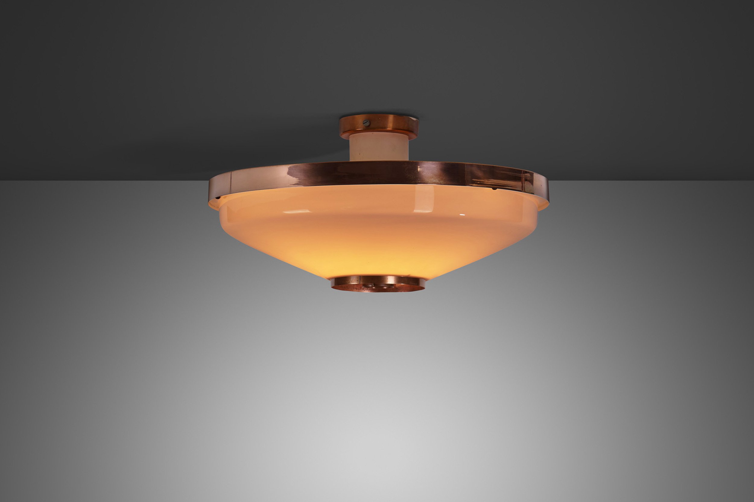 Model "ER 180" Acrylic Glass and Copper Ceiling Light by Itsu, Finland 1960s (sold)