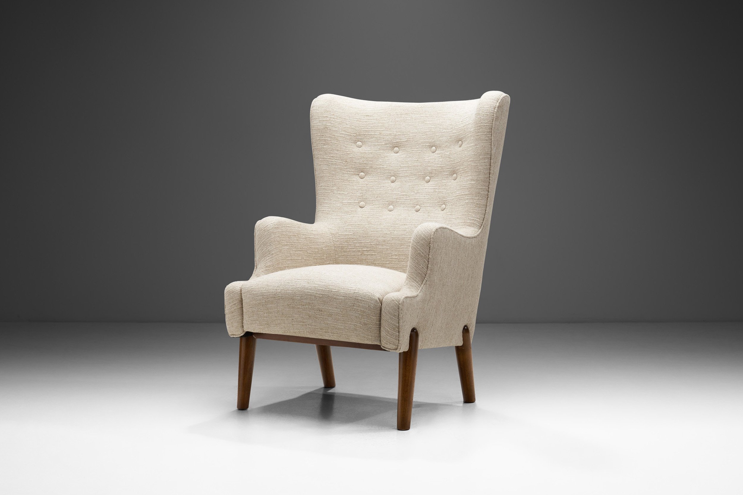 Eva and Nils Koppel Wingback Chair for Slagelse Møbelværk, Denmark 1950s