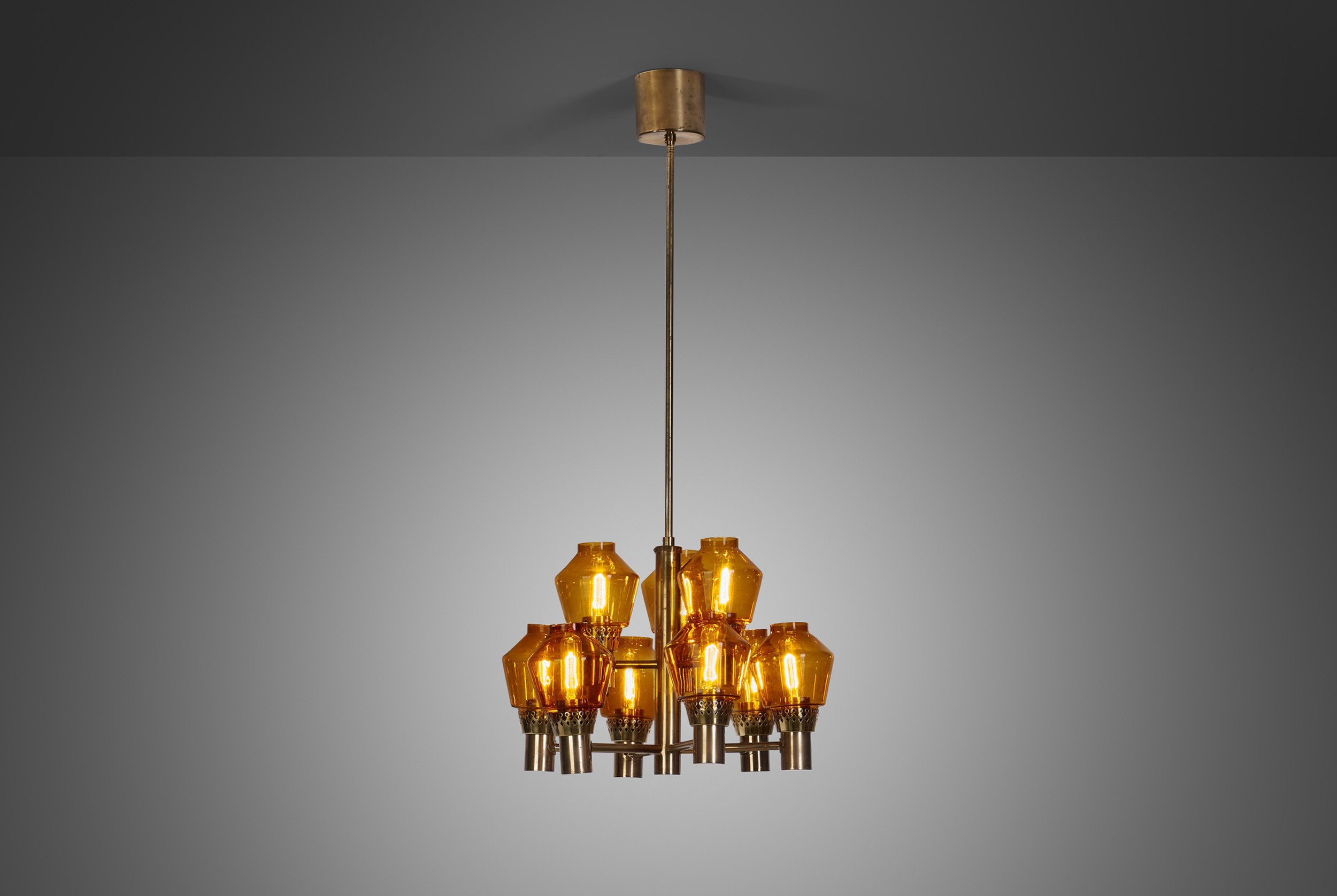 Hans-Agne Jakobsson Chandelier for Hans-Agne Jakobsson AB Markaryd, Sweden 1960s