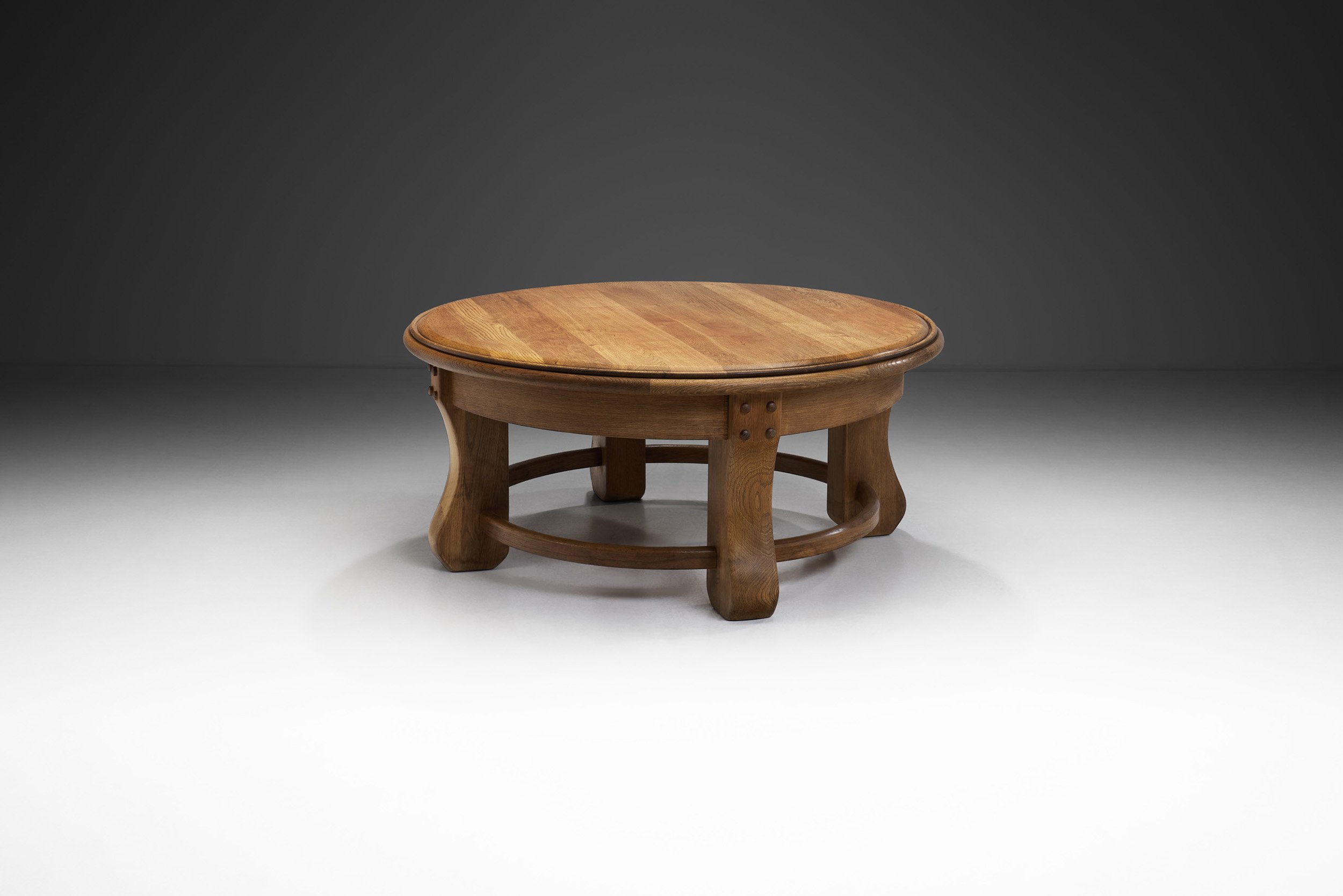 Brutalist Glazed Oak Side Table, Belgium 1960s (sold)