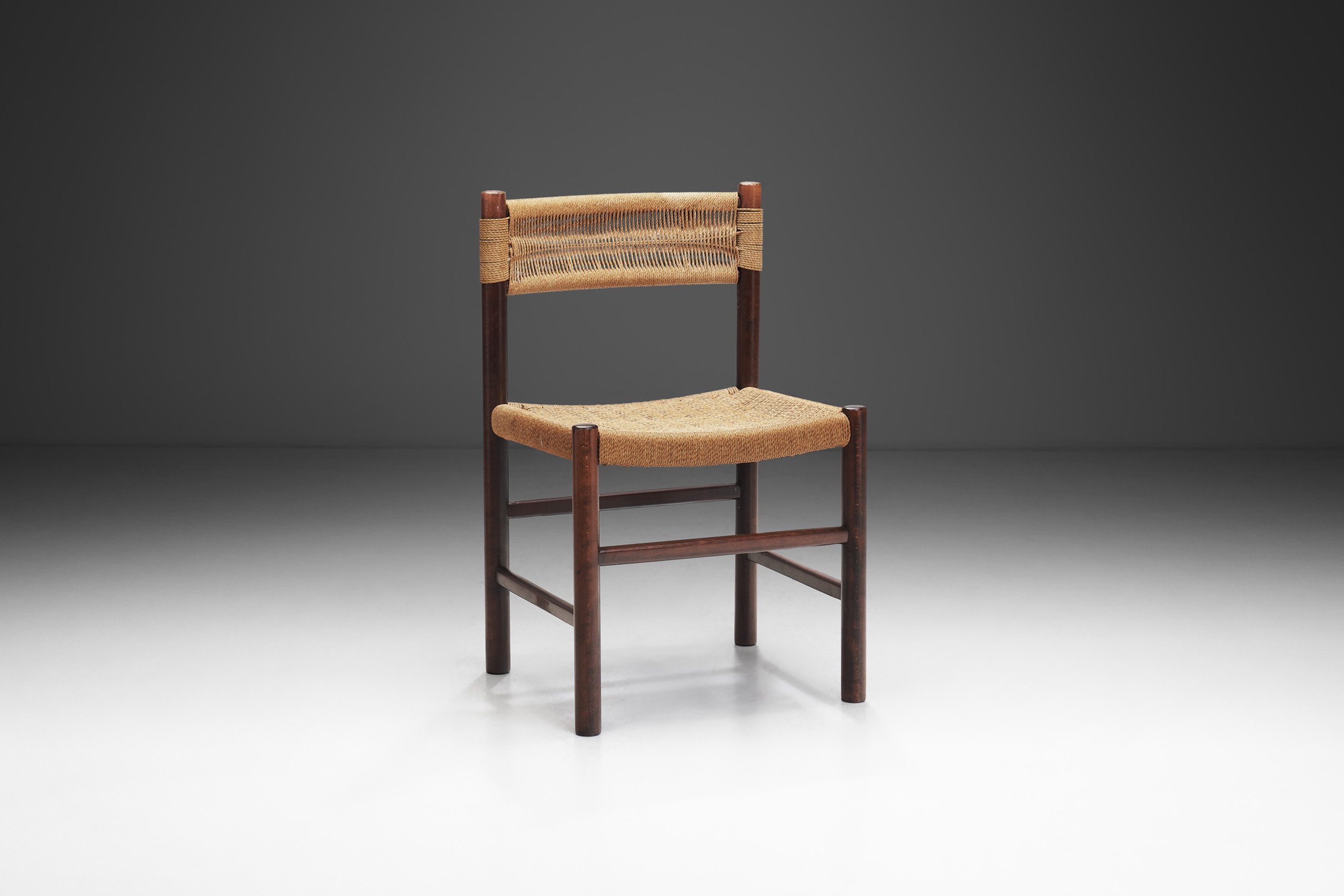 “Dordogne” style Chair with Woven Papercord Seat and Back, Europe ca 1960s