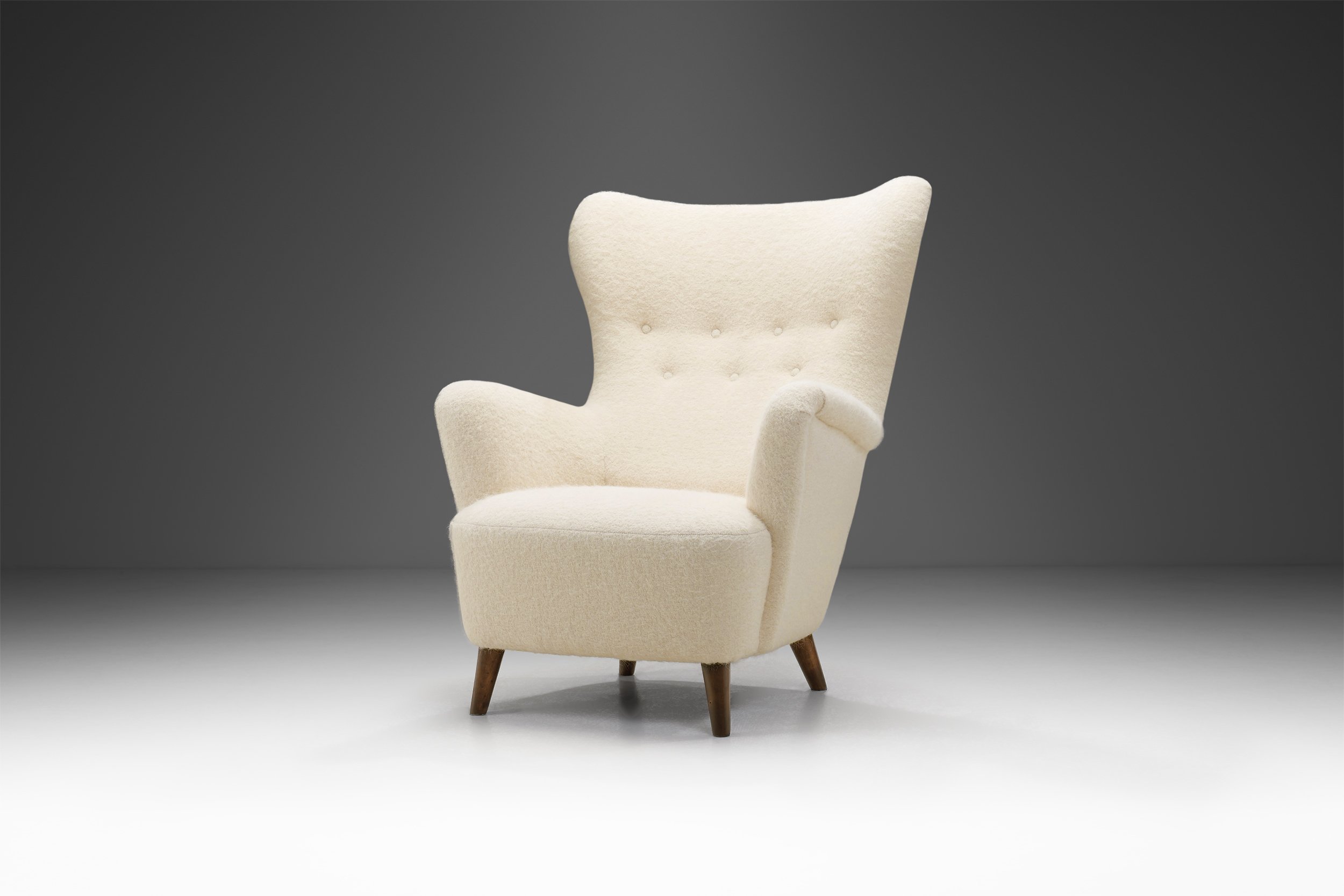 Scandinavian Cabinetmaker Upholstered Armchair, Scandinavia ca 1950s