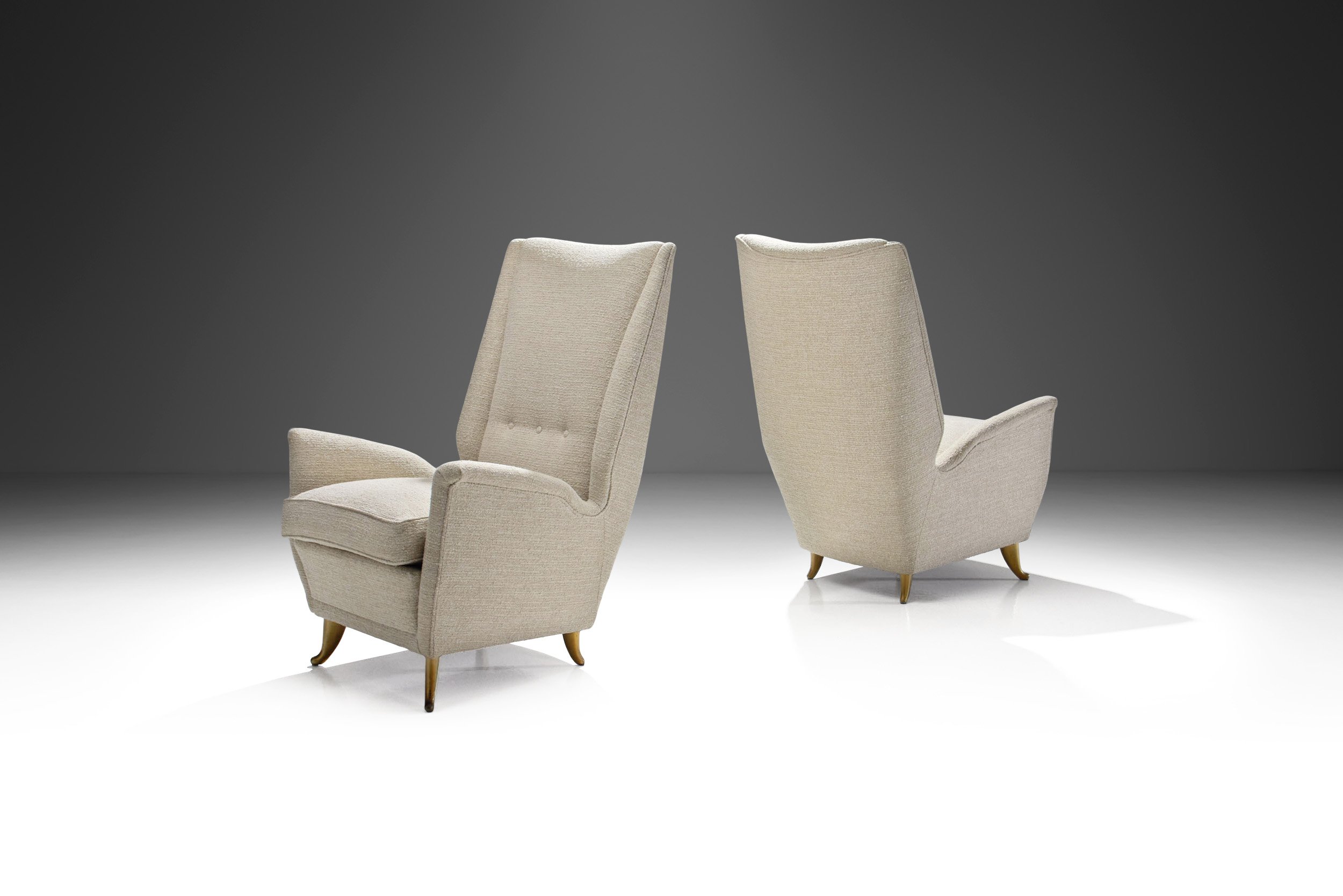 Pair of Lounge Chairs Attributed to Gio Ponti for ISA Bergamo, Italy 1950s