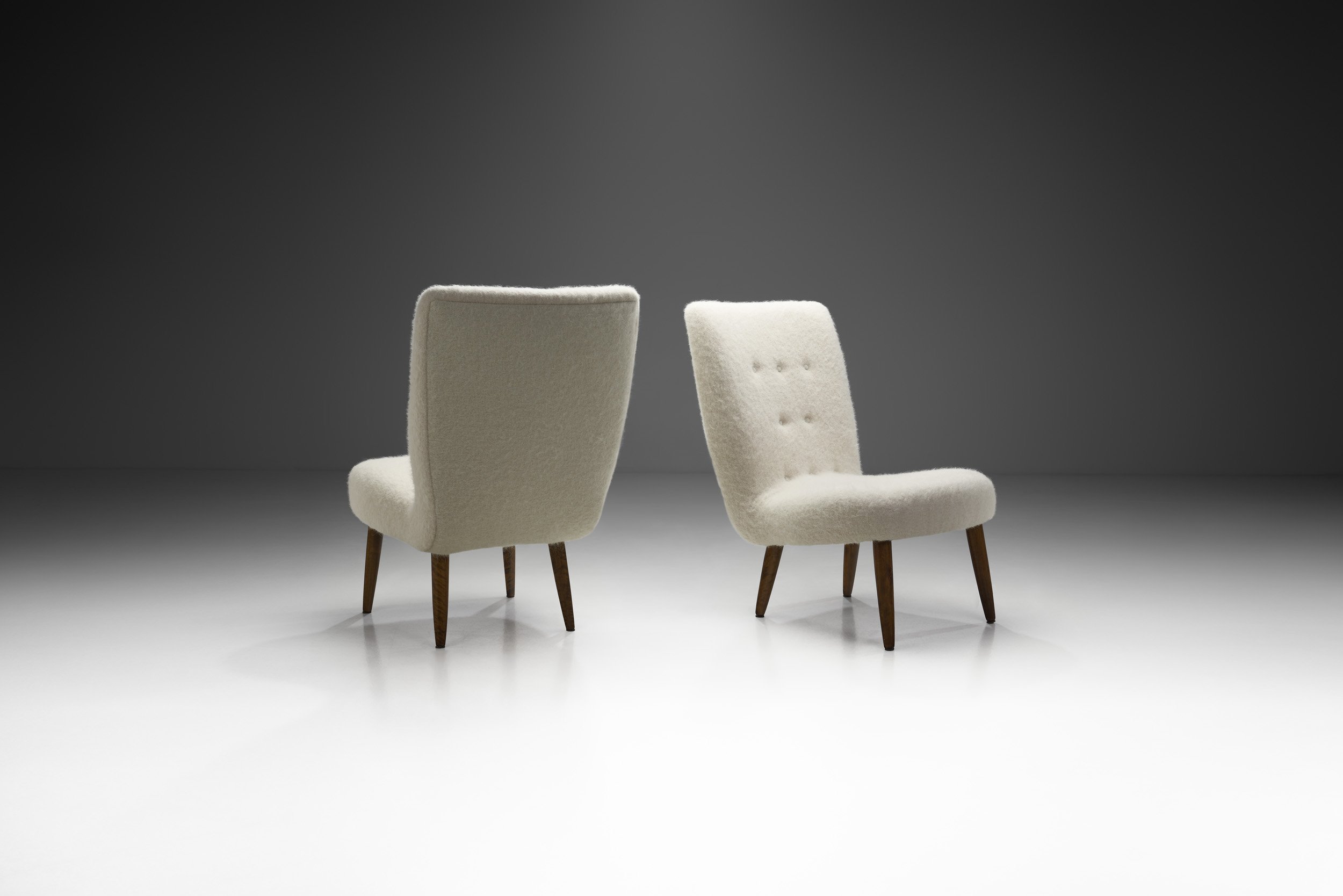 Scandinavian Mid-Century Pair of Easy Chairs, Scandinavia ca 1950s