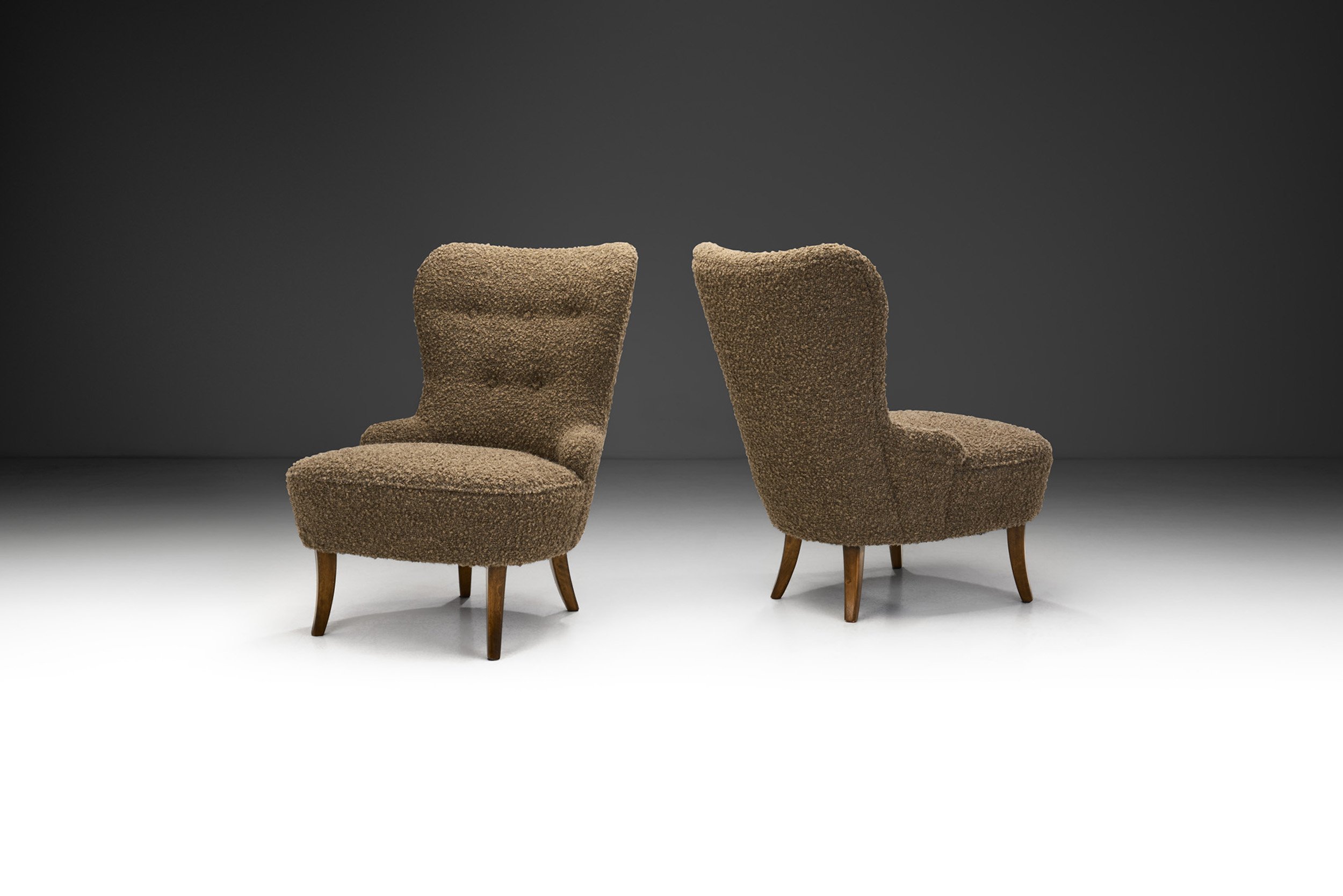 Swedish "Emmastol" Chairs with Stained Wood Legs, Sweden ca 1950s (sold)