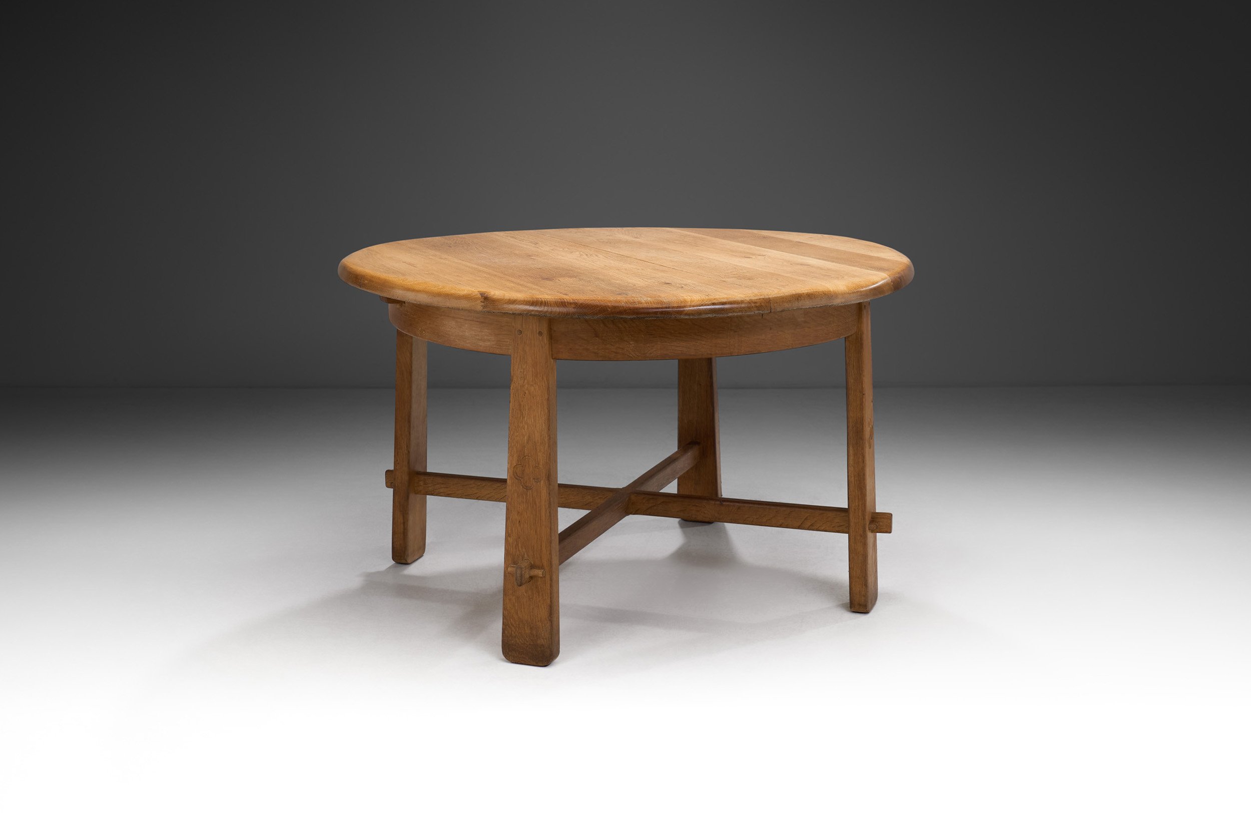 Brutalist Oak Dining Table, Europe 1960s (sold)