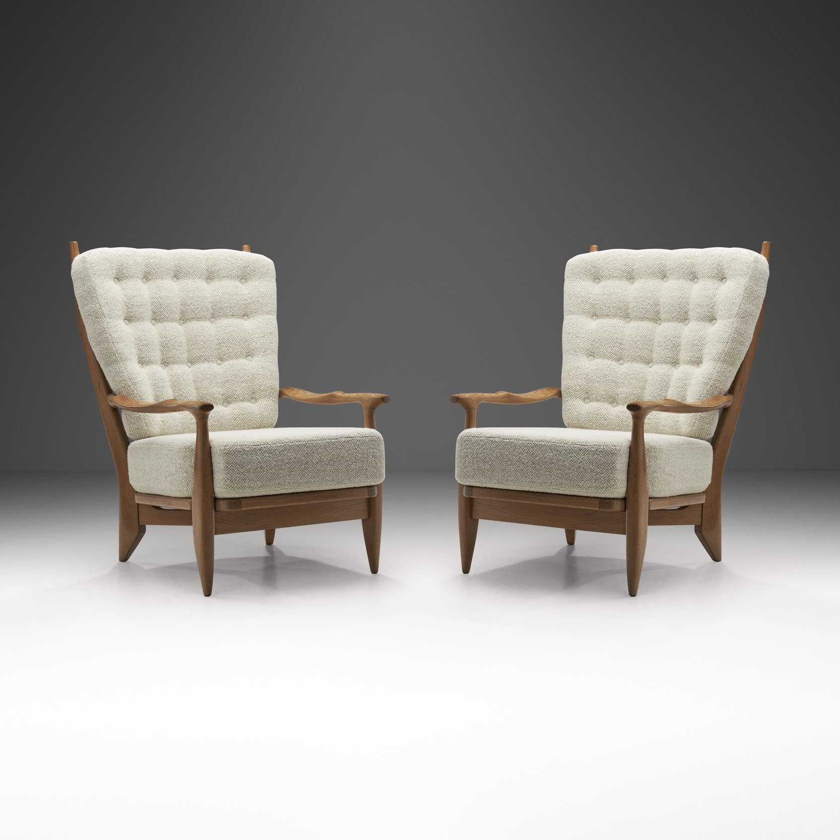 Pair of "Edouard" Lounge Chairs by Guillerme et Chambron for Votre Maison, France 1960s