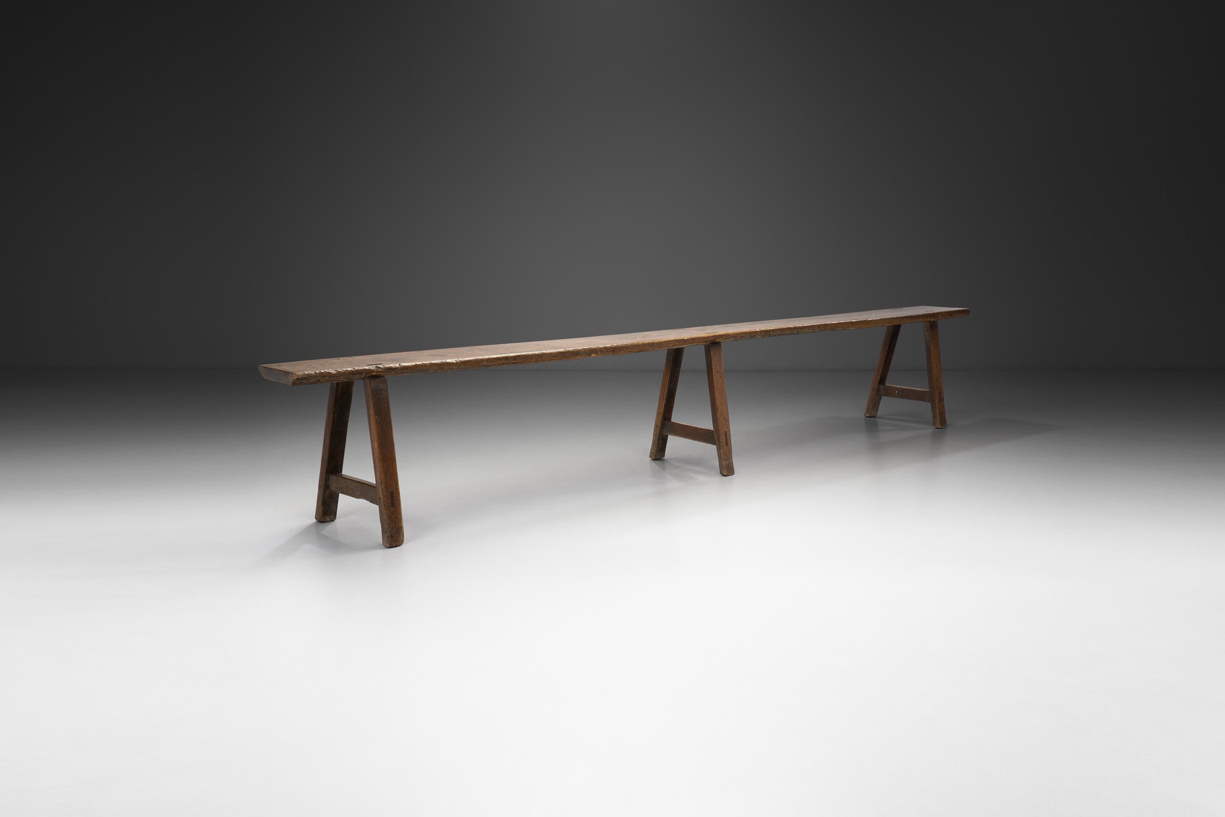 Wabi Sabi Style Solid Wood Bench, France 19th Century (sold)