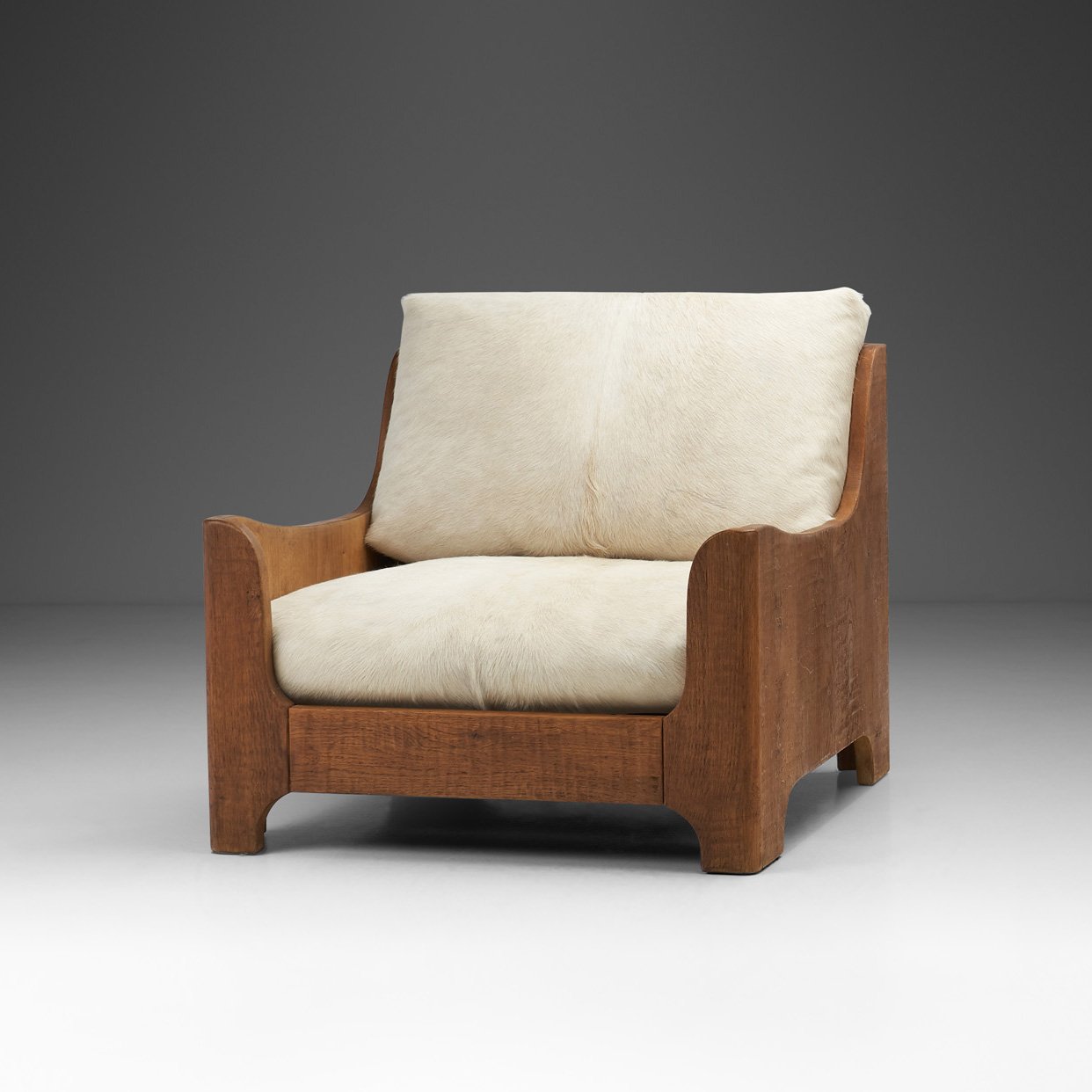 Mid-Century Modern Wood Lounge Chair with Upholstered Cushions, Europe 1940s (sold)
