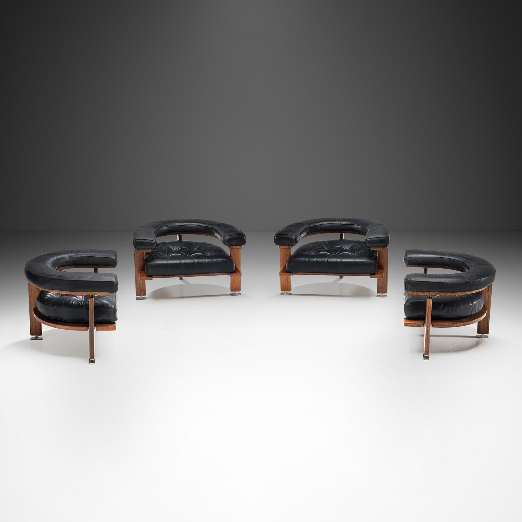 Set of Four "Polar" Lounge Chairs by Esko Pajamies, Finland 1960s
