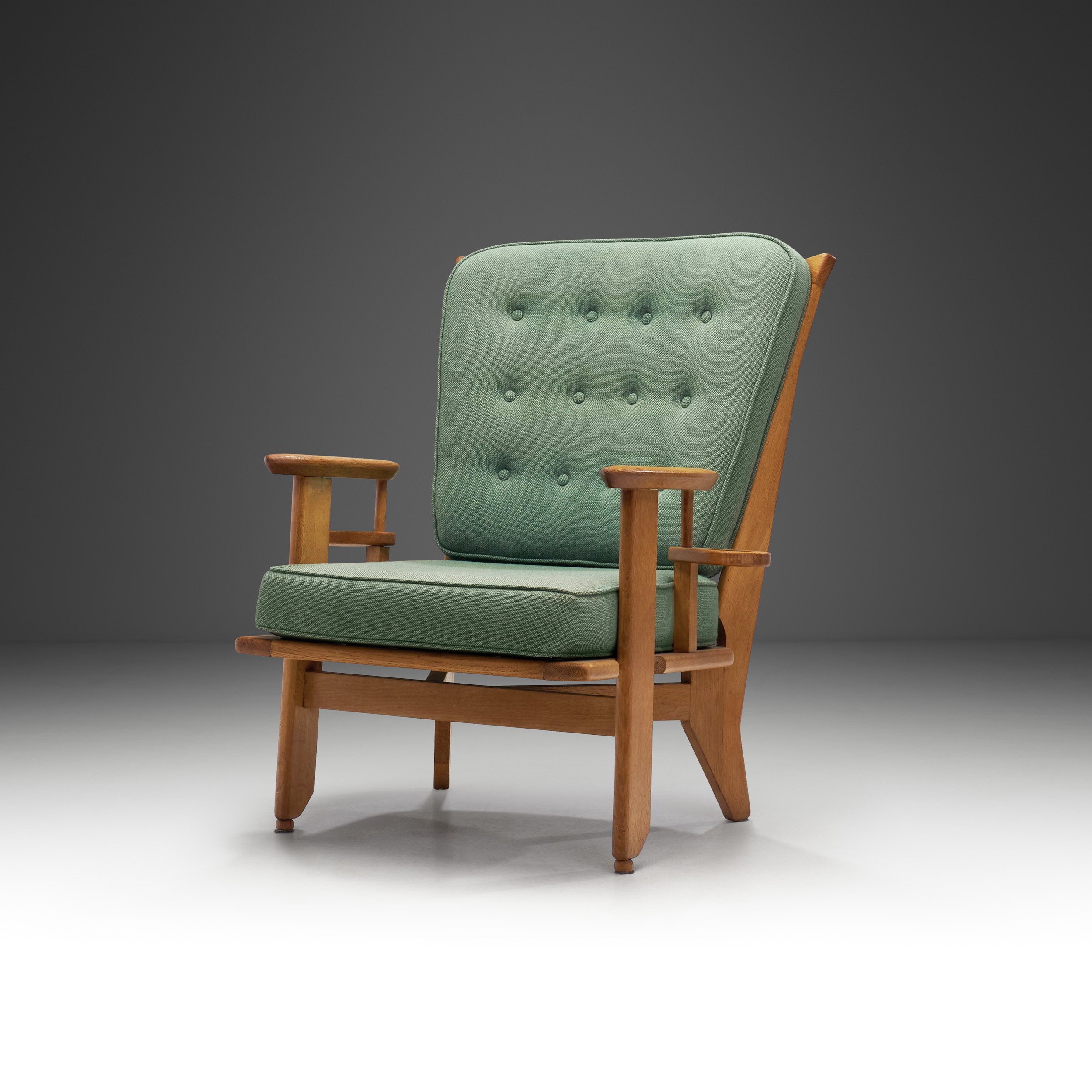 Guillerme and Chambron "Gentleman" Chair in Light Oak for Votre Maison, France 1970s (sold)