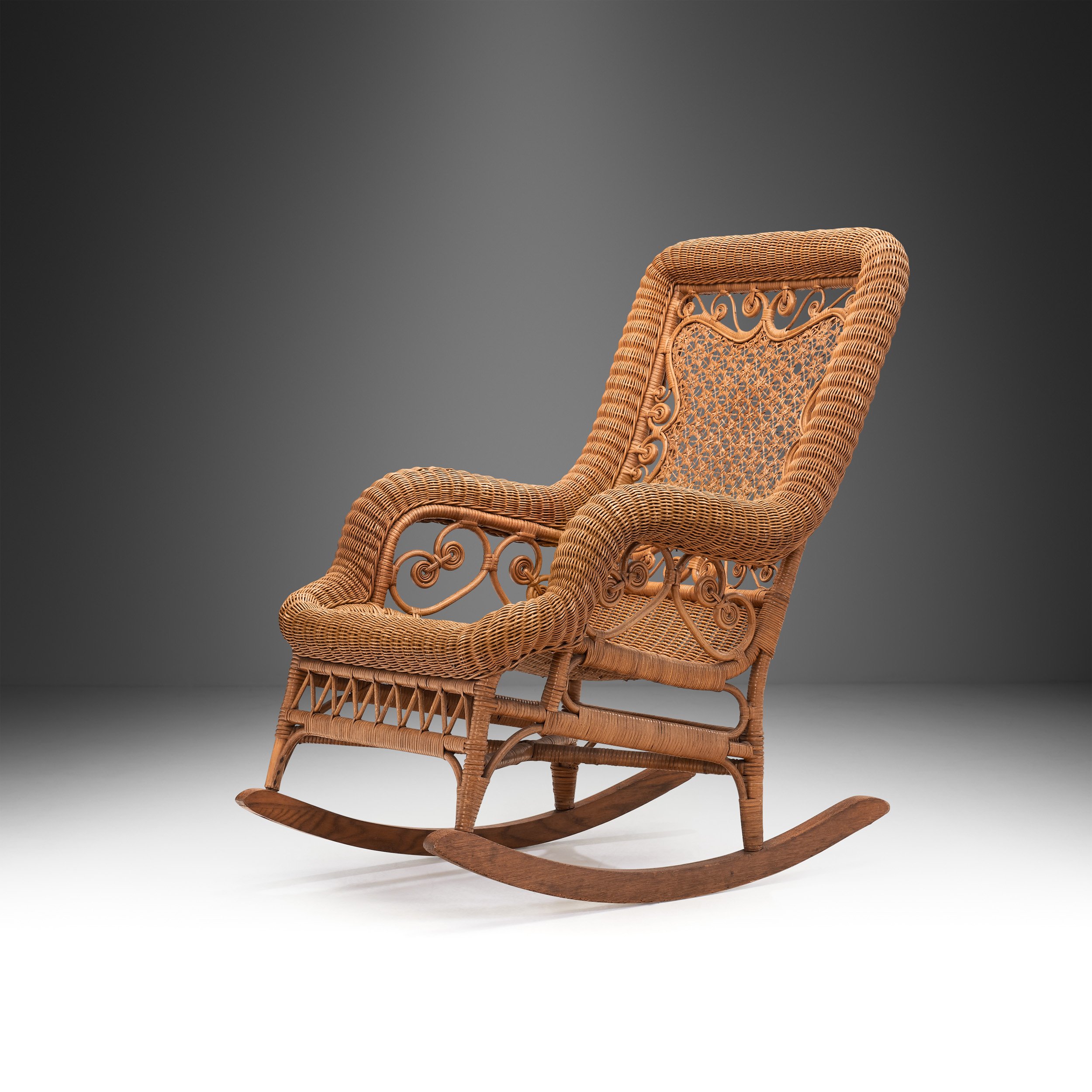 Bamboo and Rattan Rocking Chair, Europe first half of the 20th century (sold)
