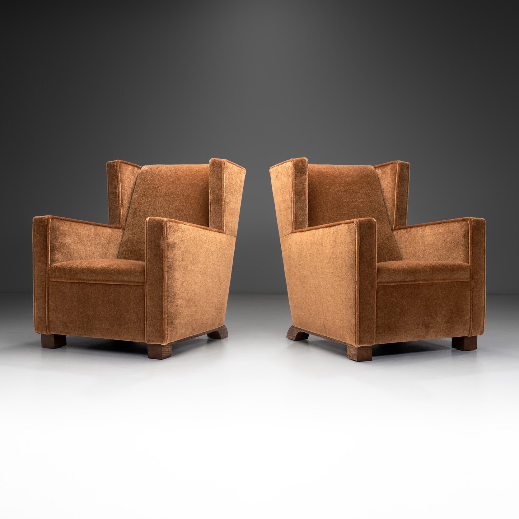 Set of Upholstered Art Deco Armchairs, Europe first half of 20th century (sold)