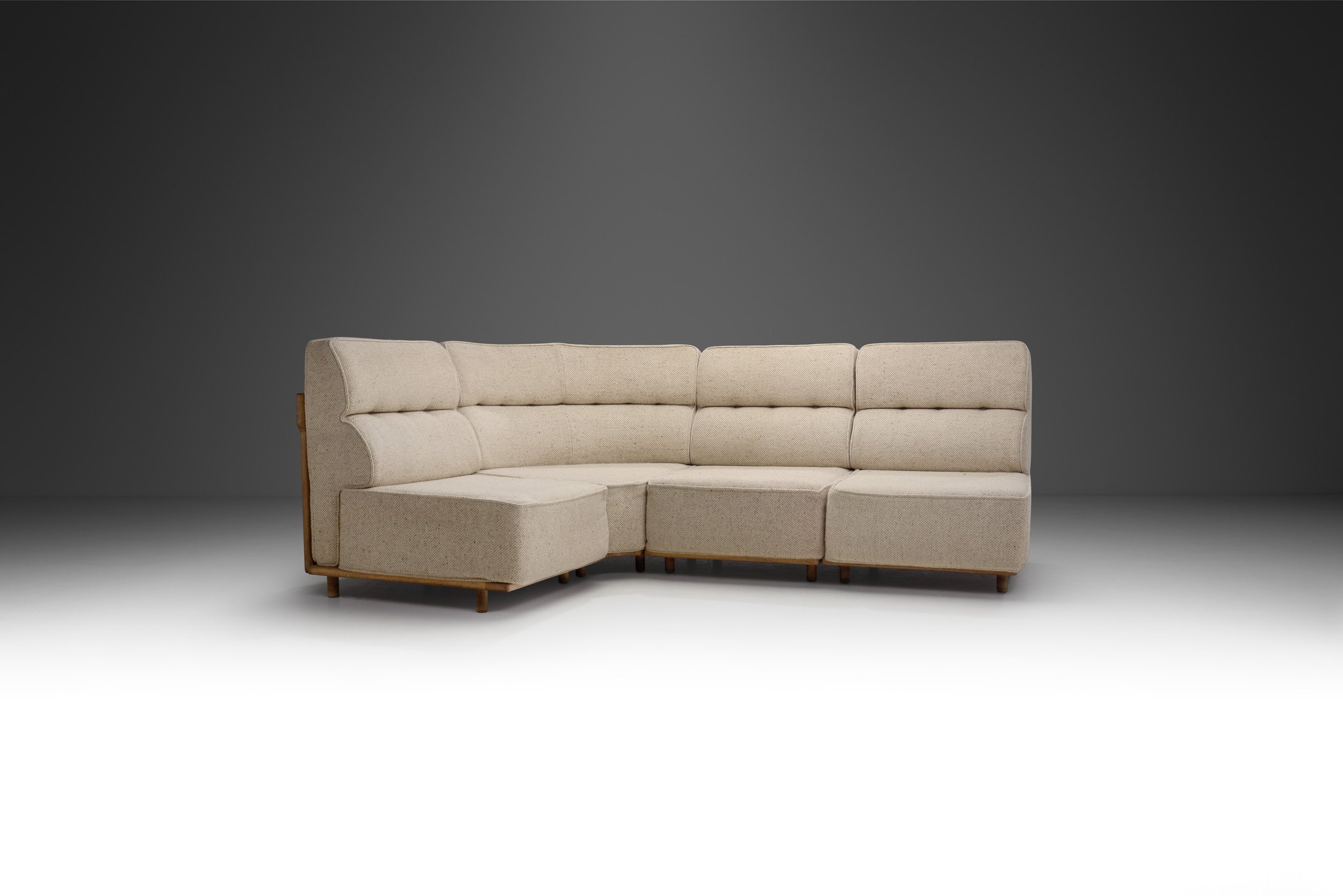 Modern Light Oak Modular Sofa by Guillerme et Chambron for Votre Maison, France 20th Century (sold)