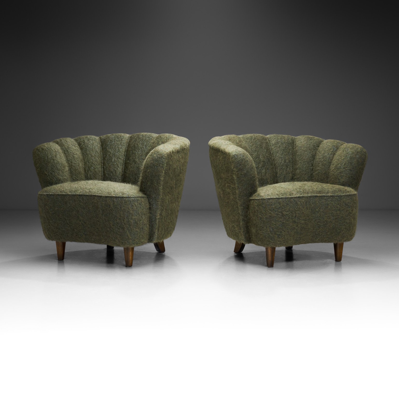 Mid-Century Modern Armchairs with Green Upholstery, Europe 1950s