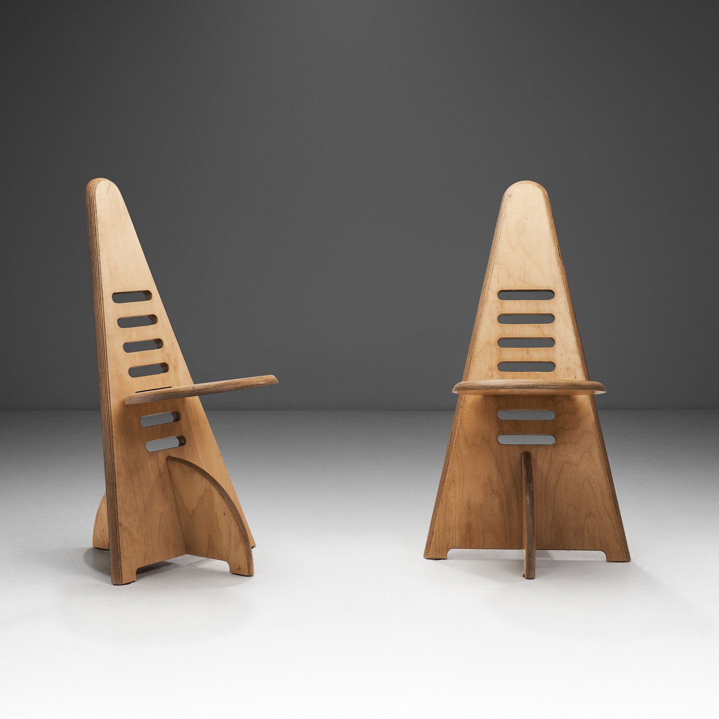 Pair of Birch "Lundi-sit" Chairs by Gijs Boelaars for Lundia, Netherlands 1970s