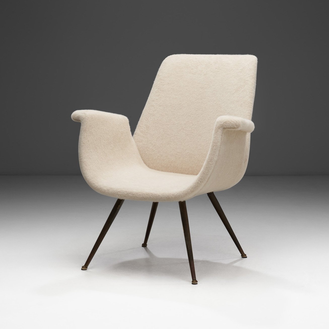 Chair with Lacquered Brass Legs by Gastone Rinaldi (Attr.) for Rima, Italy circa 1950s