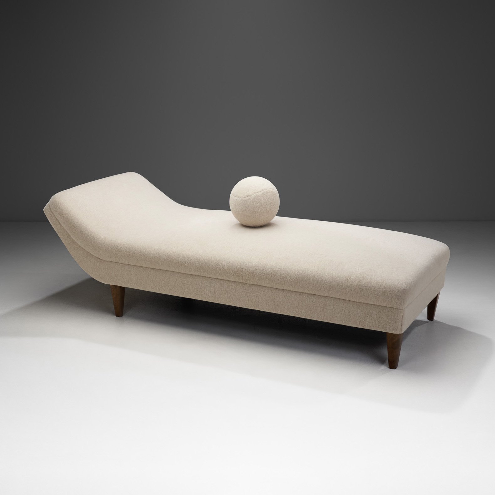 Upholstered Swedish Modern Daybed with Matching Accent Pillow, Sweden ca 1940s