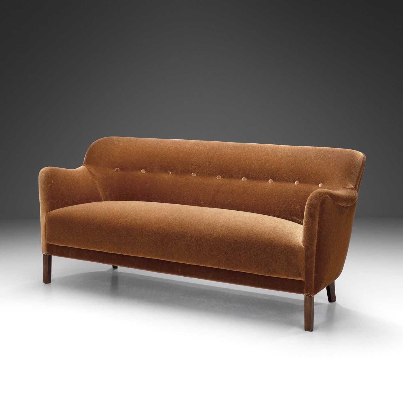 Three Seater Sofa with Stained Beech Legs, Denmark 20th century (sold)