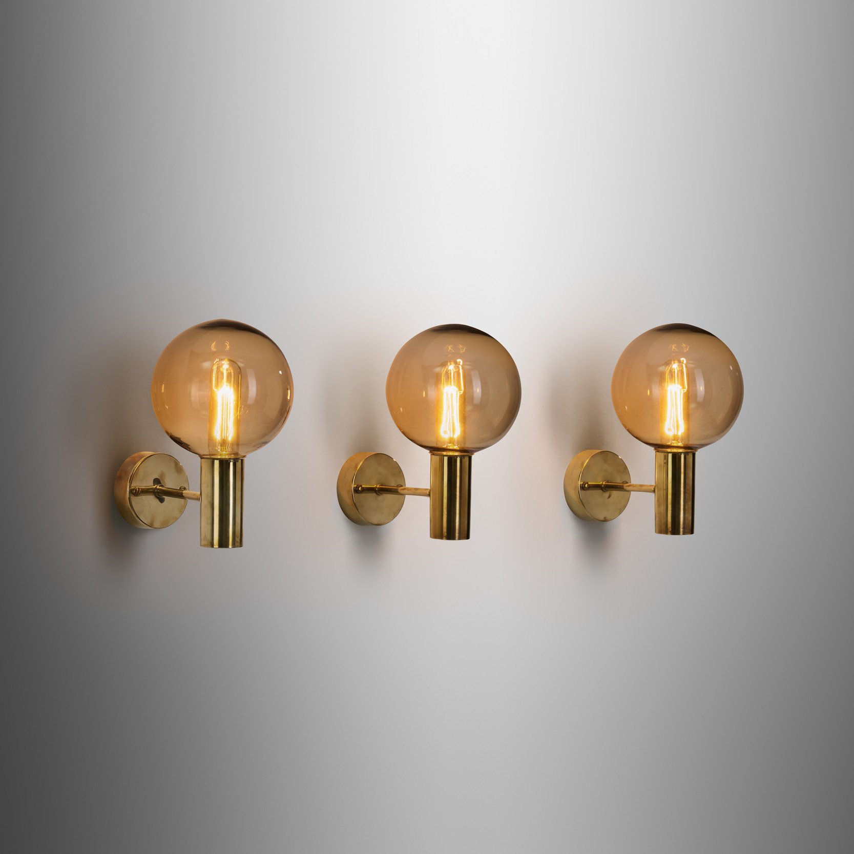 Hans-Agne Jakobsson "V-149" Set of 3 Wall Sconces for AB Markaryd, Sweden 1960s