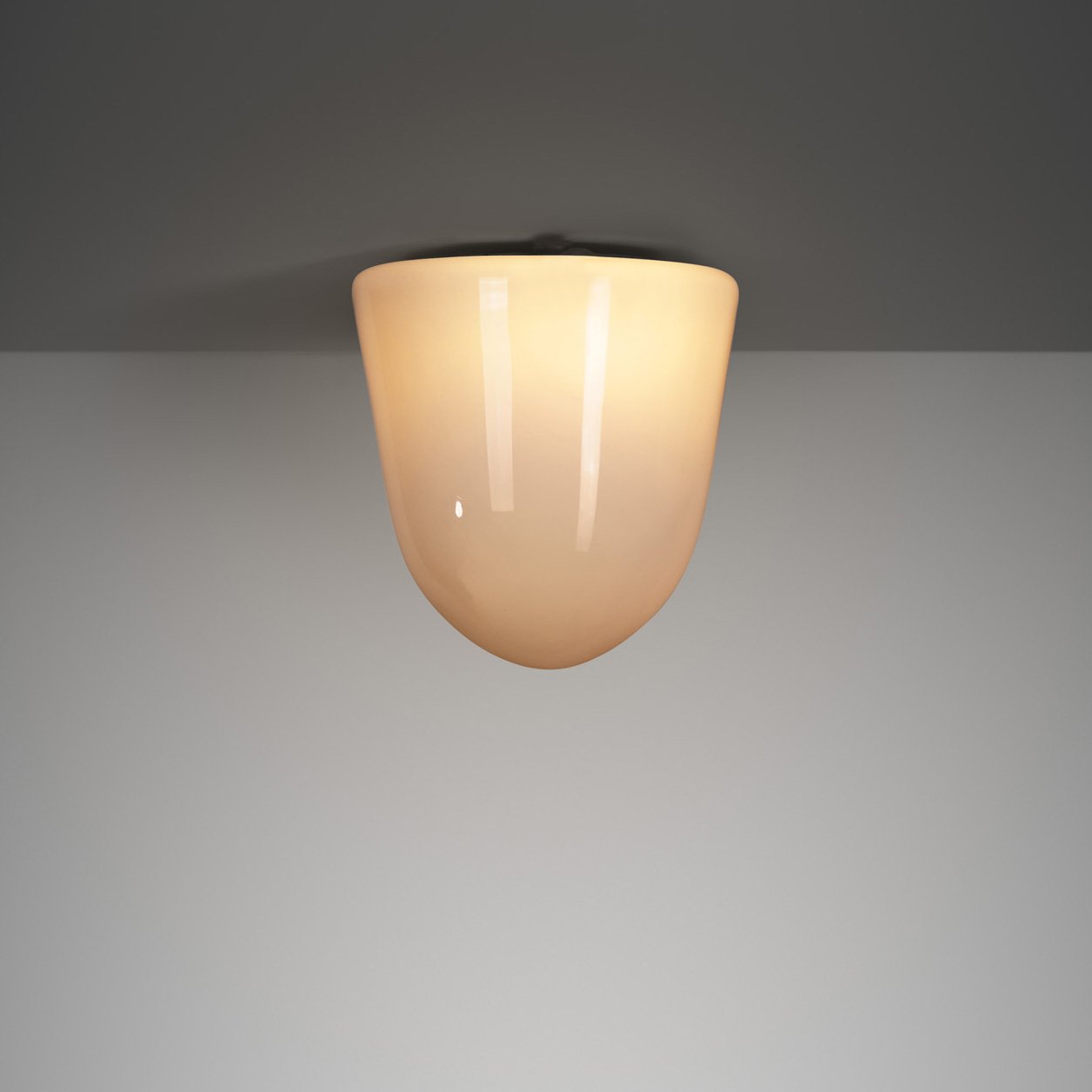 "80112-20" Milk Glass Ceiling Light by Paavo Tynell for Idman Oy, Finland 1950s (sold)