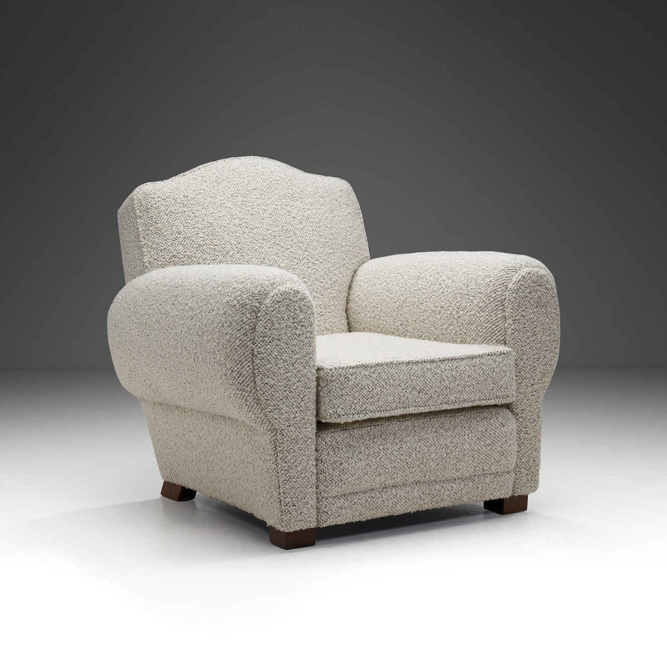 Art Deco Armchair Upholstered in Bouclé, Europe ca 1930s (sold)