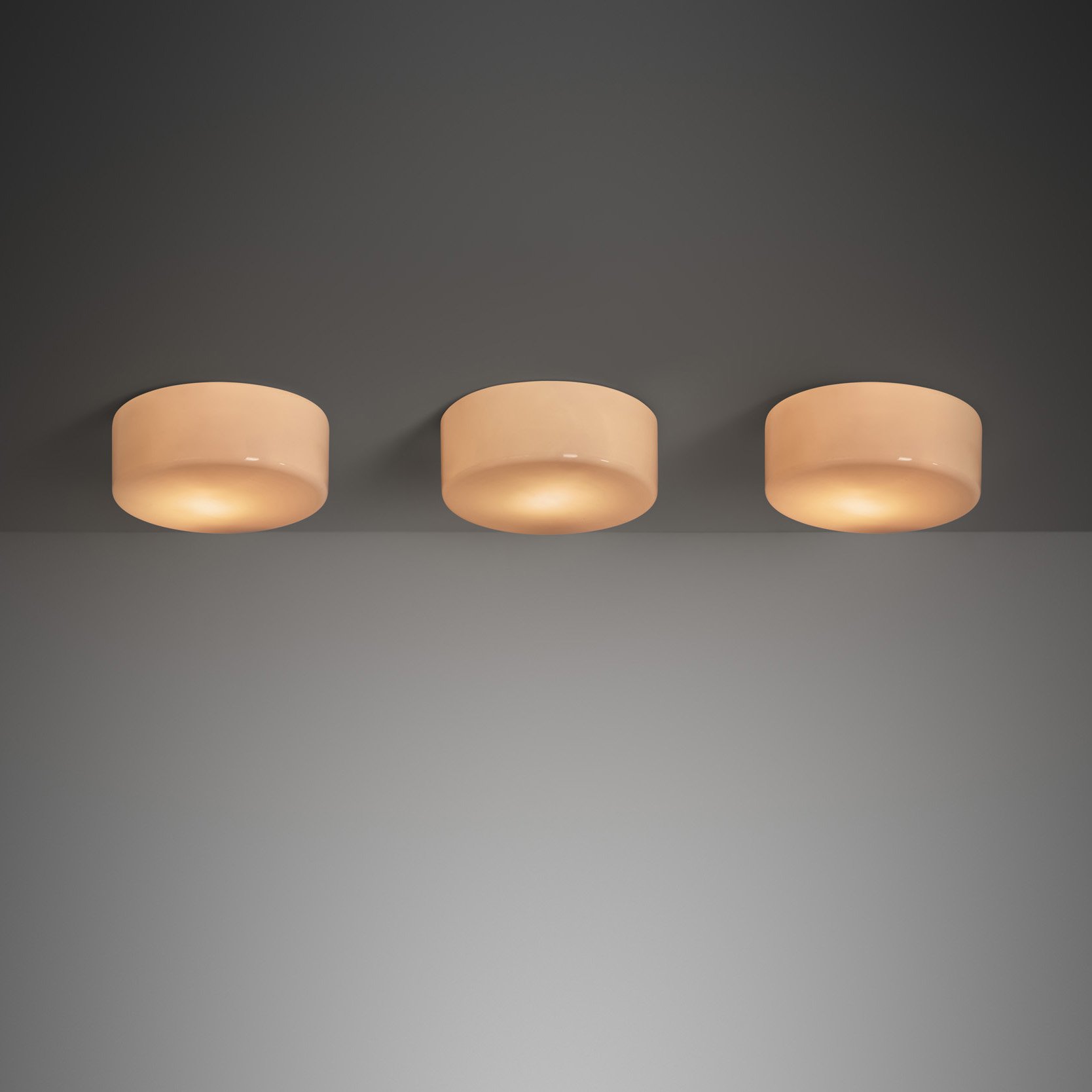 Set of 3 Paavo Tynell Model "2033" Ceiling Lamps for Taito, Finland 1950s (sold)