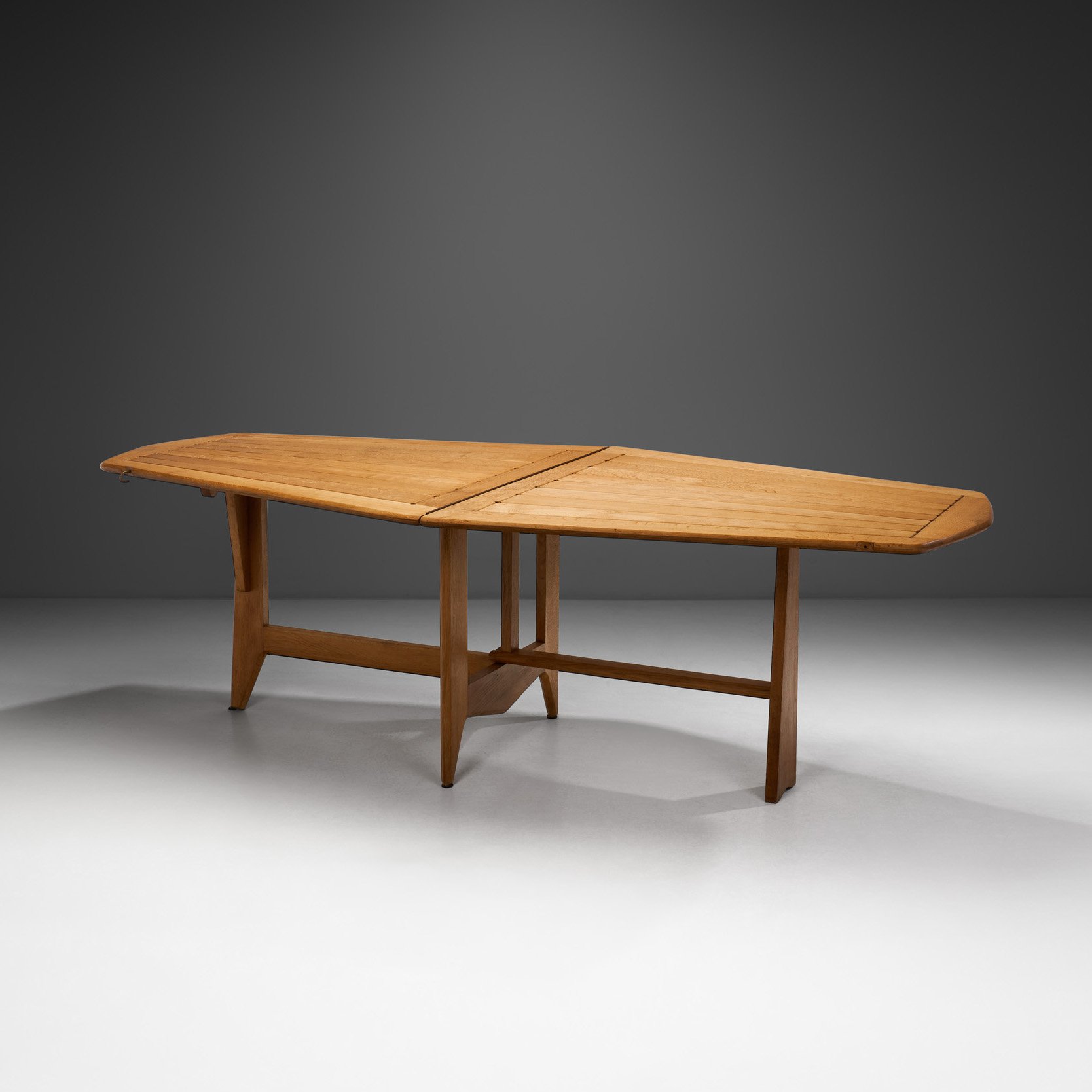 Guillerme et Chambron "Portefeuille" Oak Dining Table for Votre Maison, France ca 1960s (sold)