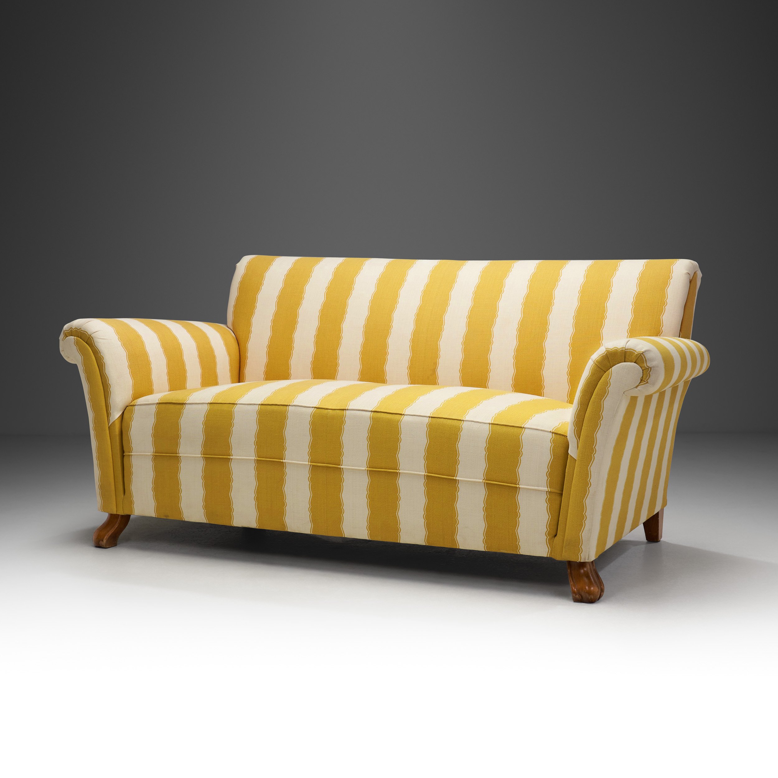 Mid-Century Sofa with Stained Birch Feet, Europe Mid-20th century