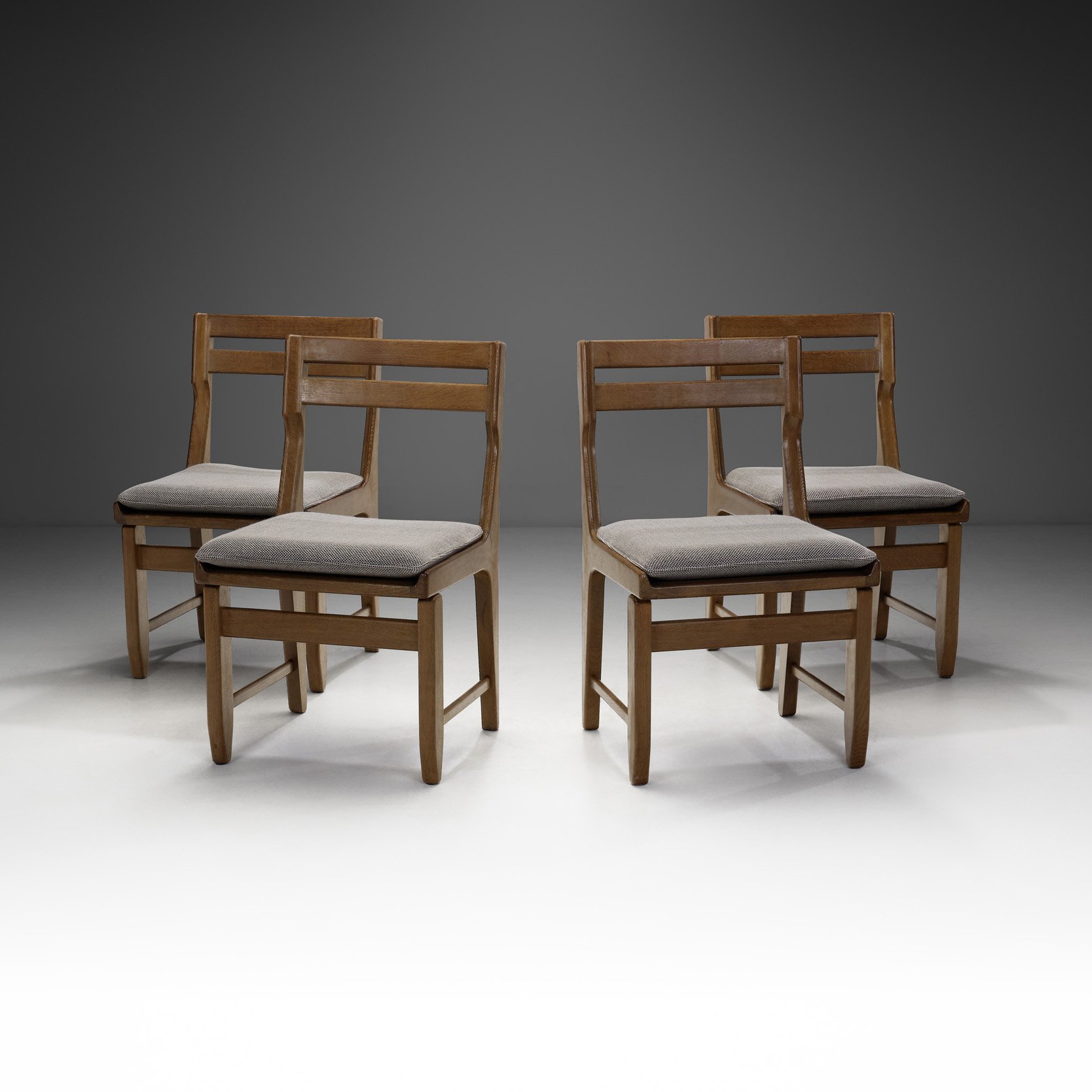 Set of Four Guillerme et Chambron "Raphaël" Dining Chairs for Votre Maison, France 1960s