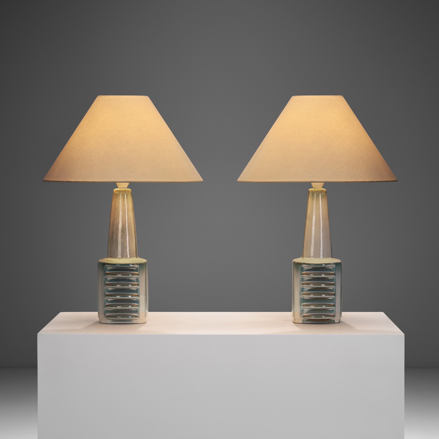 Pair of Einar Johansen Stoneware Table Lamps for Søholm Stentøj, Denmark 1960s (sold)