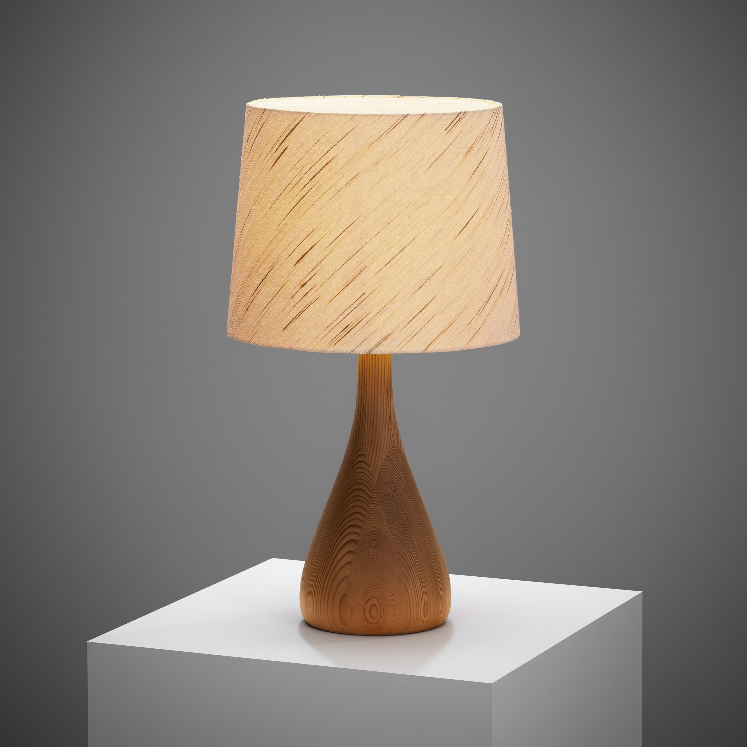 Danish Solid Wood Tear Drop Table Lamp, Denmark 20th century