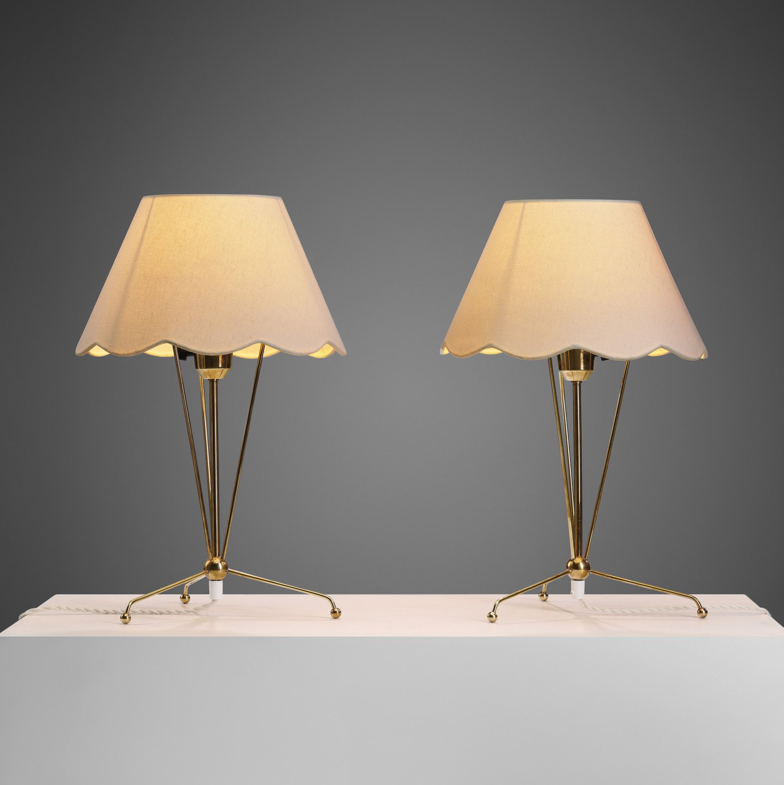 Pair of Model "B205" Brass Table Lamps by ASEA, Sweden 1950s (sold)