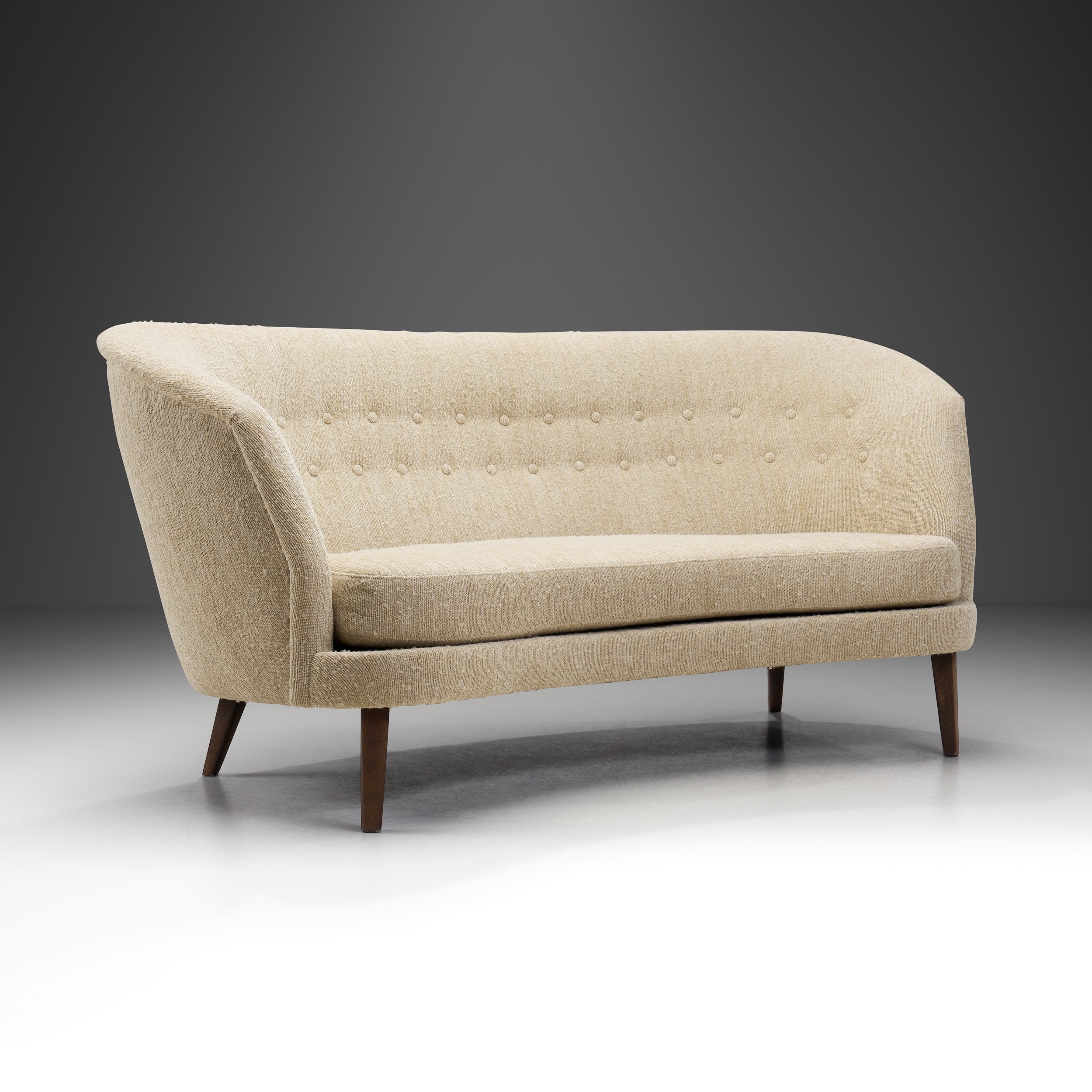 Swedish Modern Curved Two-Seater Sofa, Sweden 1940s