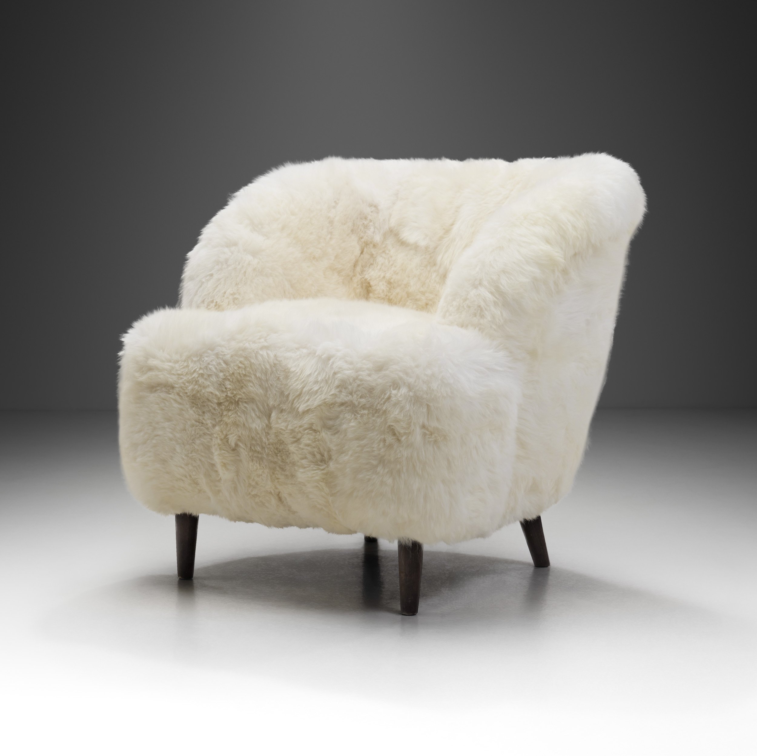Swedish Modern Upholstered Lounge Chair with Birch Legs, Sweden ca 1940s (sold)