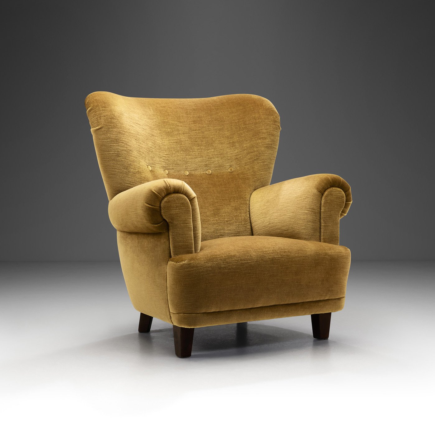 Danish Cabinetmaker Armchair with Beech Legs, Denmark ca 1940s