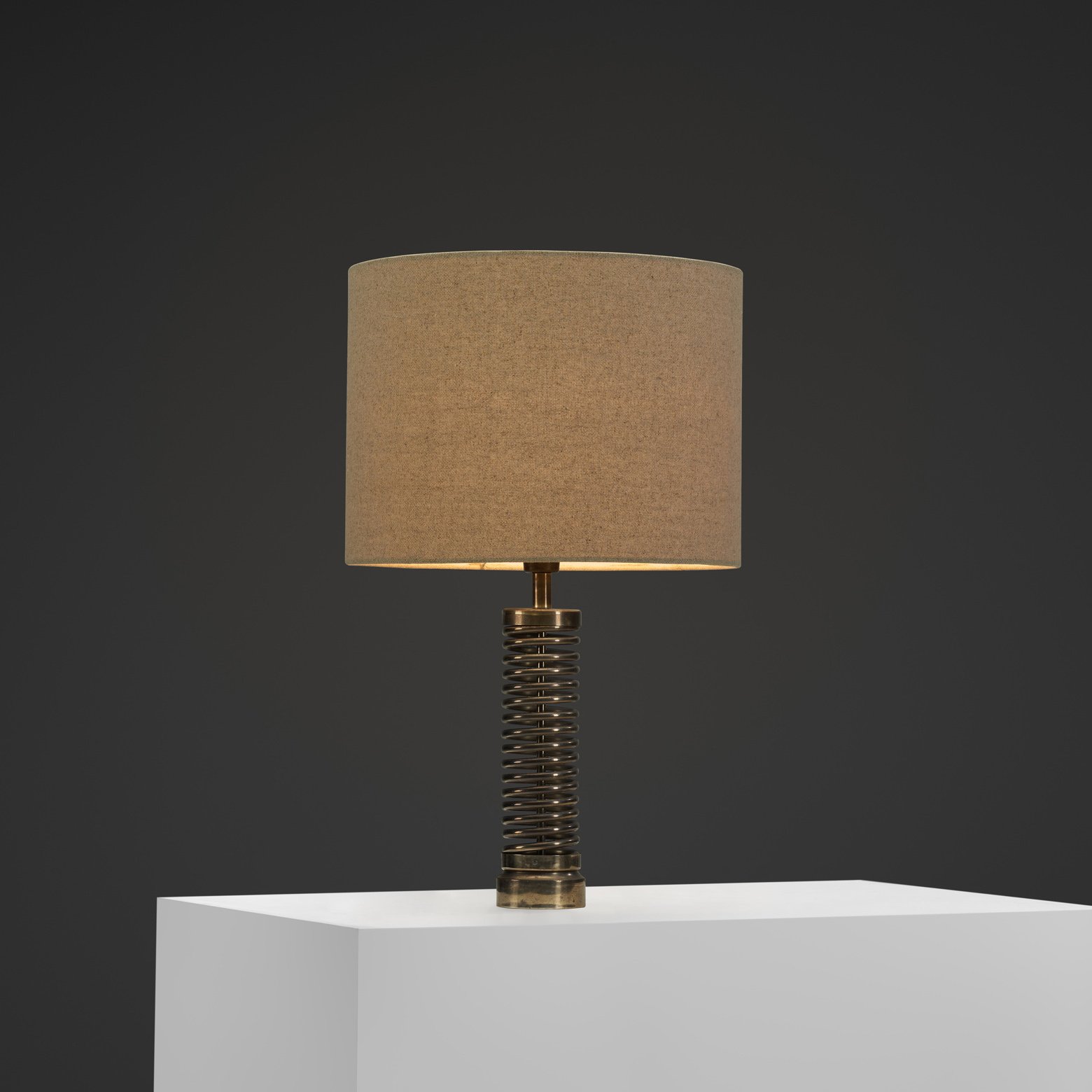 Swedish Brass Spiral Table Lamp by Aneta, Sweden ca 1950s
