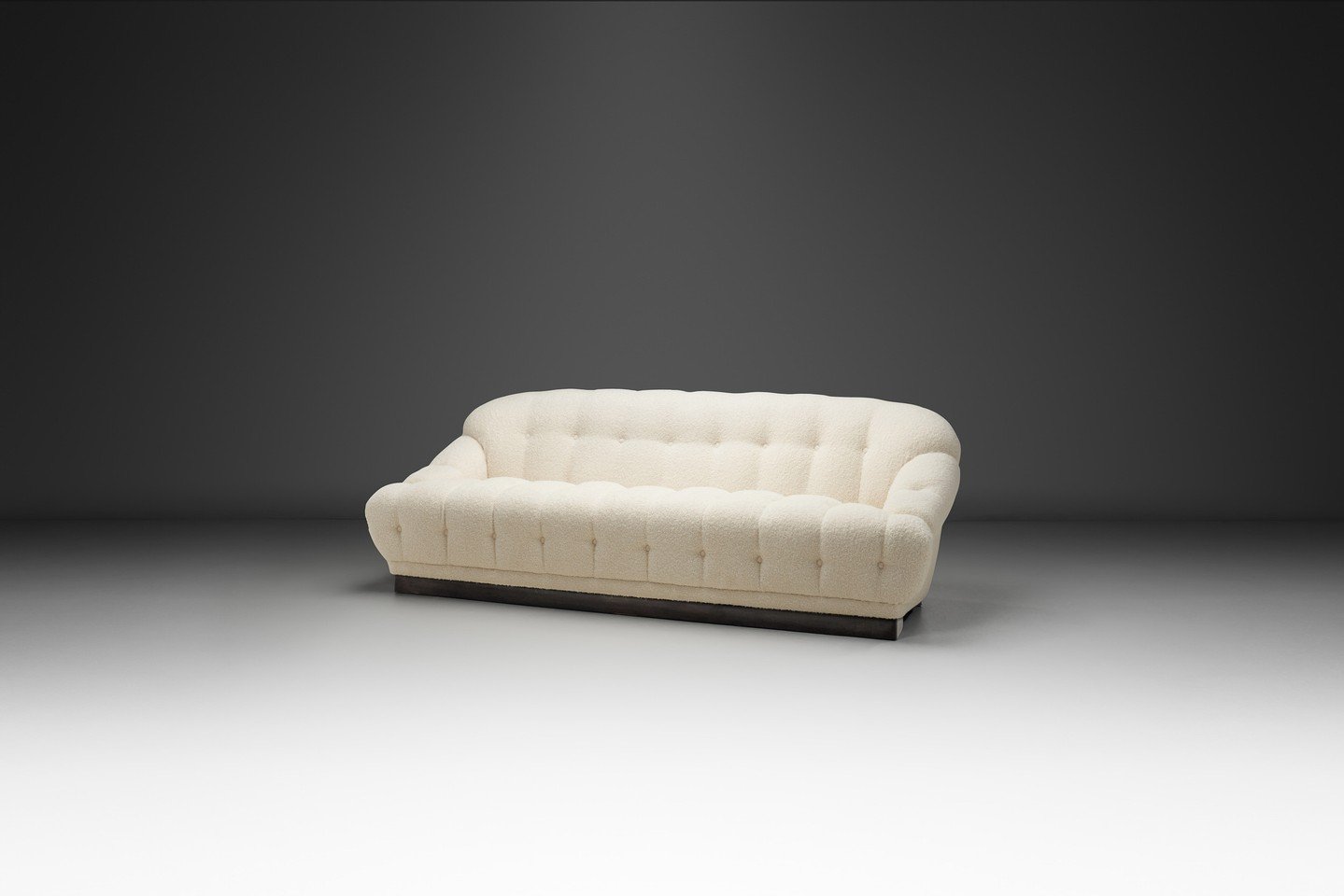 In the 1960s, European designers sought to move beyond conventional styles and embrace bold, comfortable silhouettes. This sofa exemplifies that trend. It's chic form features open, inviting lines, and soft, round edges.⁠
⁠
The maker evidently had a 