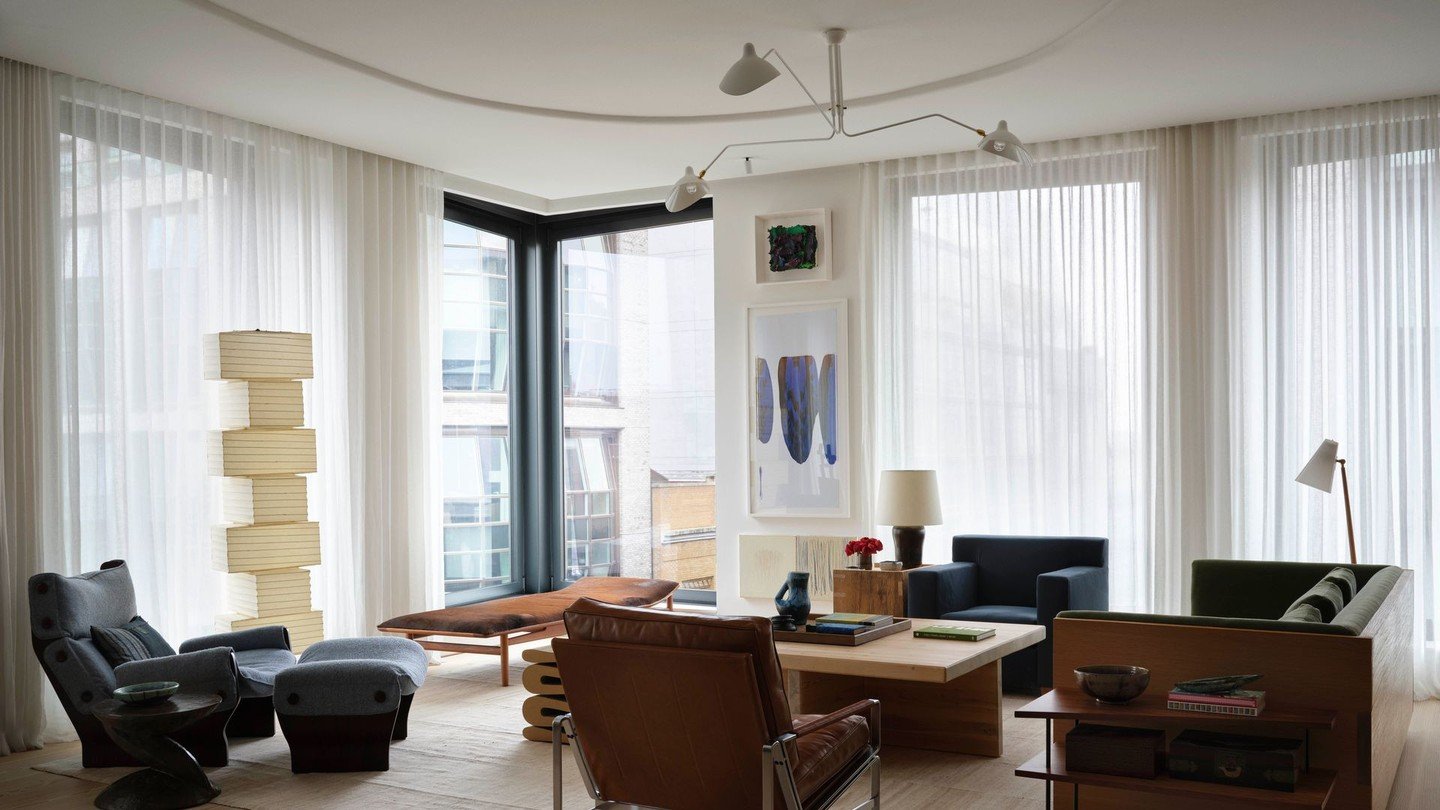 This New York City interior by Neal Beckstedt balances architecture and comfort through clean lines and expressive silhouettes. It's a space that feels both modern and deeply lived-in. ⁠
⁠
The space includes the Osvaldo Borsani chair, also in our col