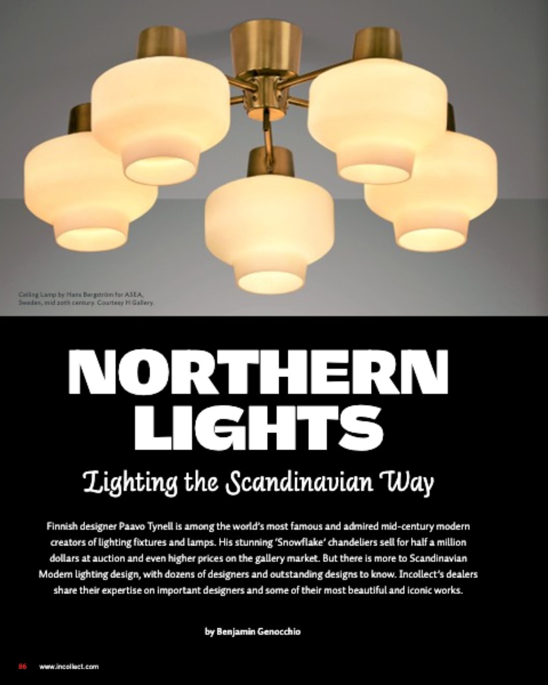 We're featured in the latest issue of @incollect Magazine: 'Northern Lights: Lighting the Scandinavian Way.' ⁠
⁠
Read about works by Hans Bergstr&ouml;m and Svend Aage Holm-S&oslash;rensen for ASEA - link in our bio. ⁠
⁠
Words by Benjamin Gennochio⁠

