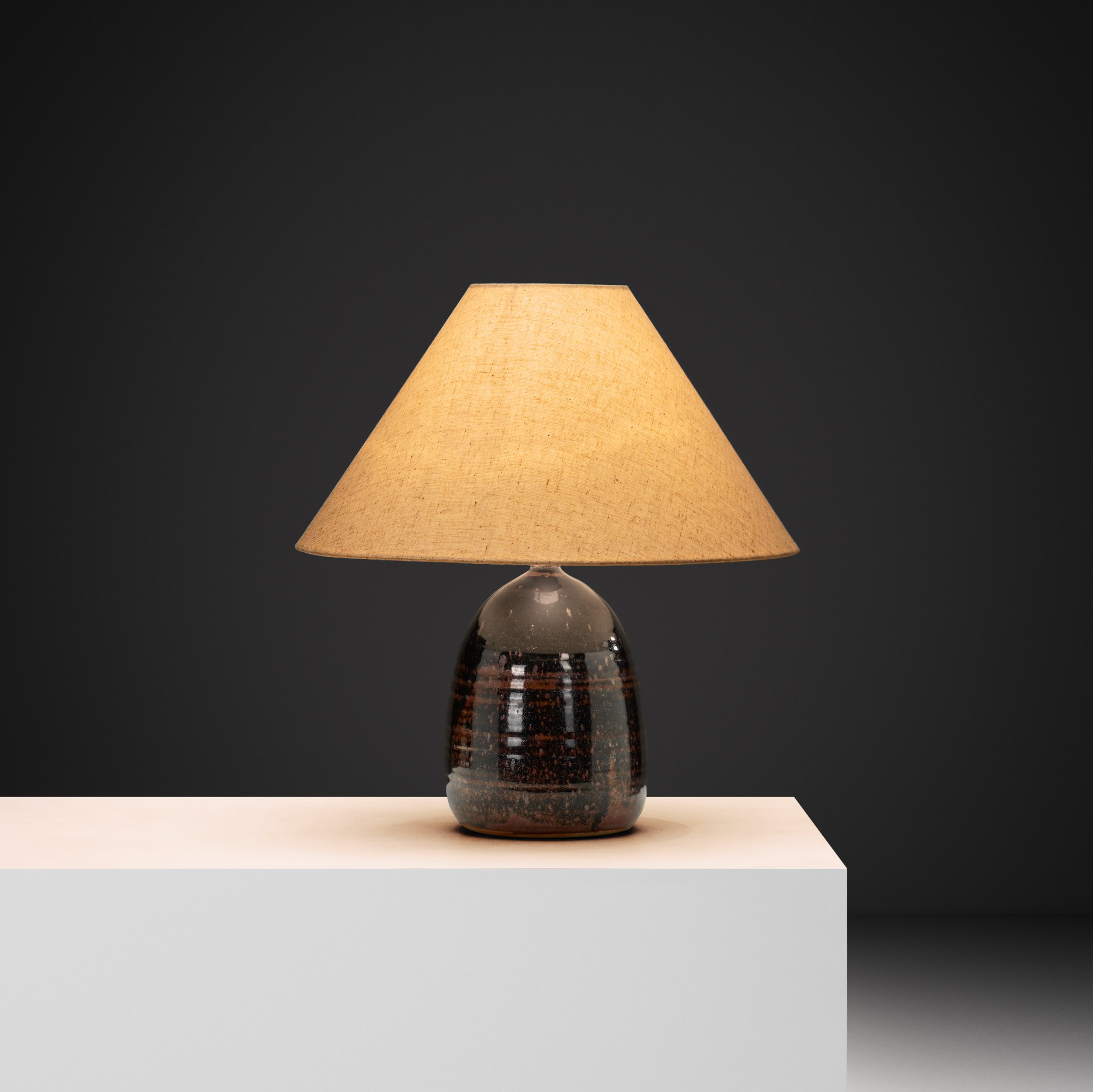 Glazed Stoneware Table Lamp by Visby Keramik, Denmark ca 1960s