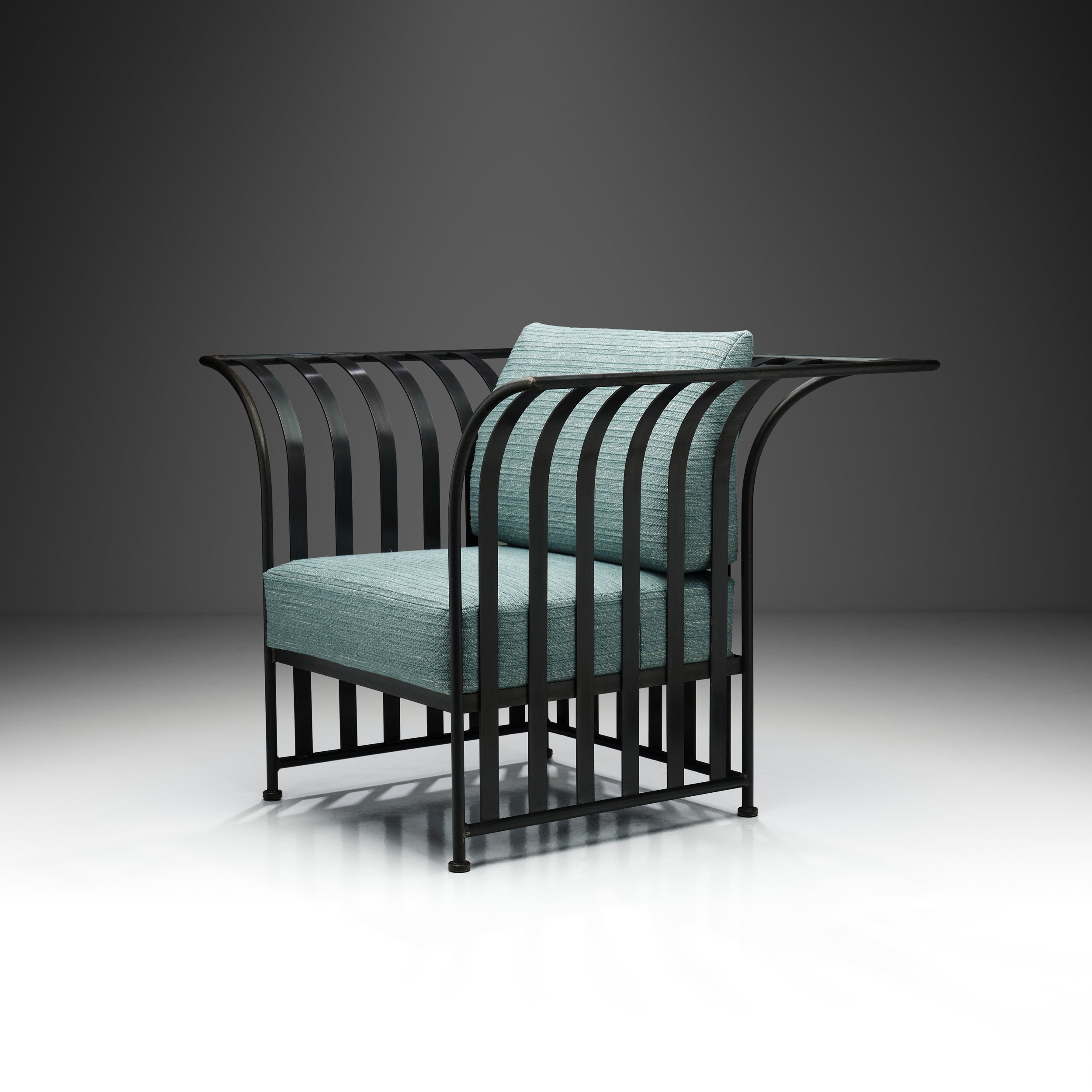 Iron Armchair with Upholstered Cushions by Georg Toth, Europe 1998