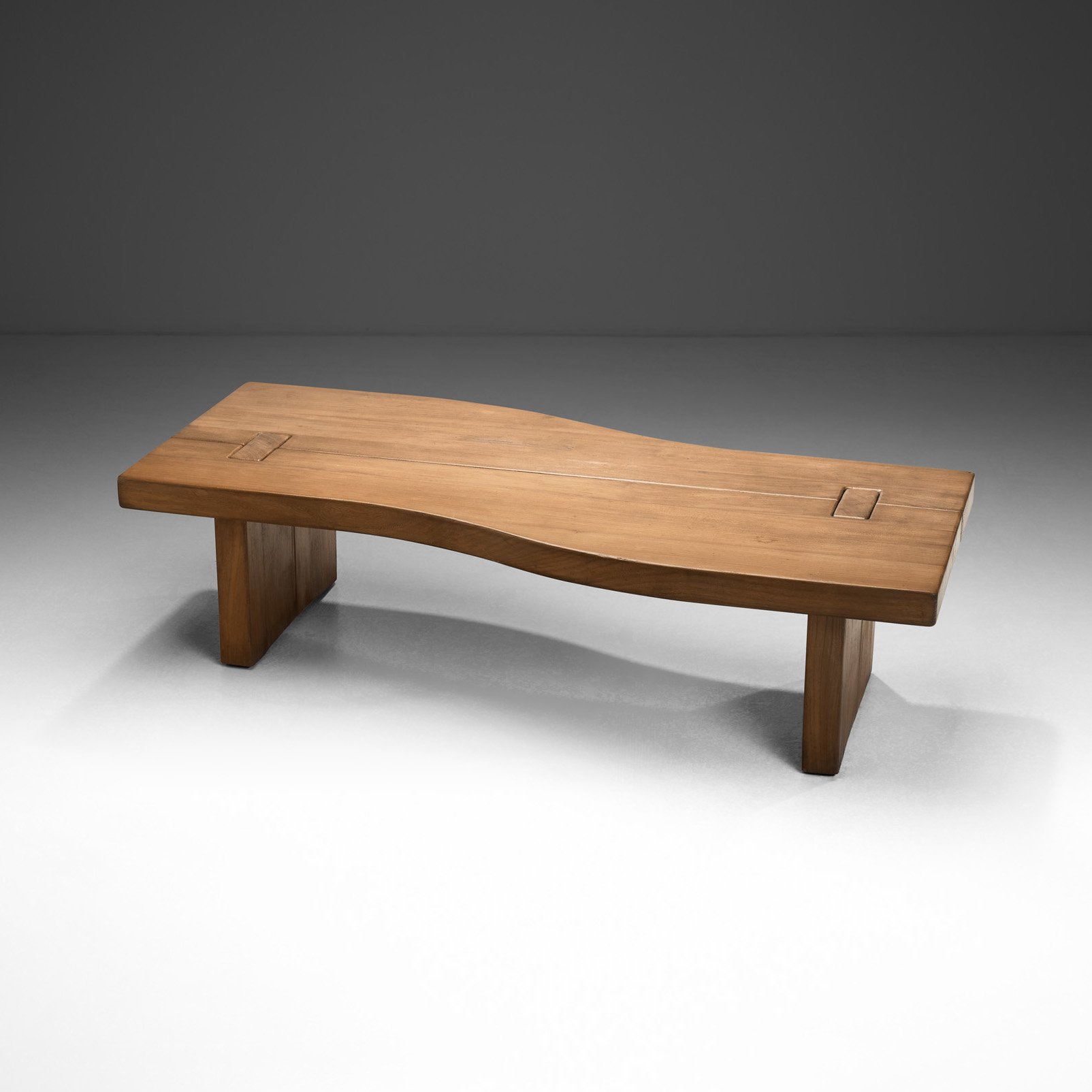 Maison Regain Coffee Table in Elm, France 1980s (sold)
