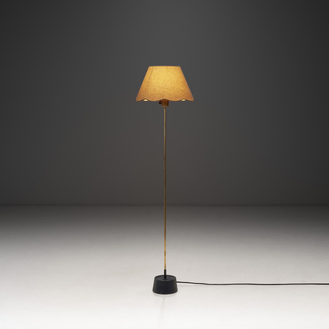 Swedish Modern Brass and Cast Iron Floor Lamp for ASEA, Sweden 1950s