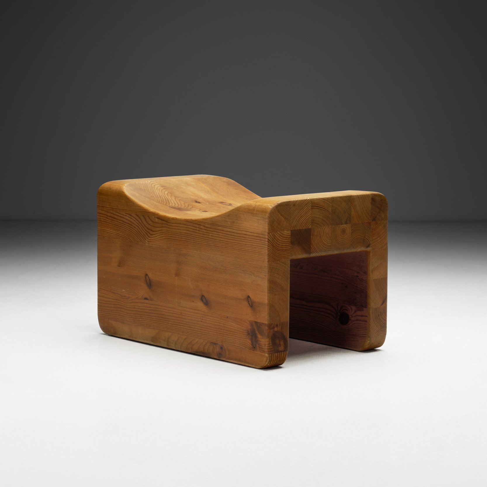Pine Stool by K. J. Pettersson & Söner, Sweden 1970s
