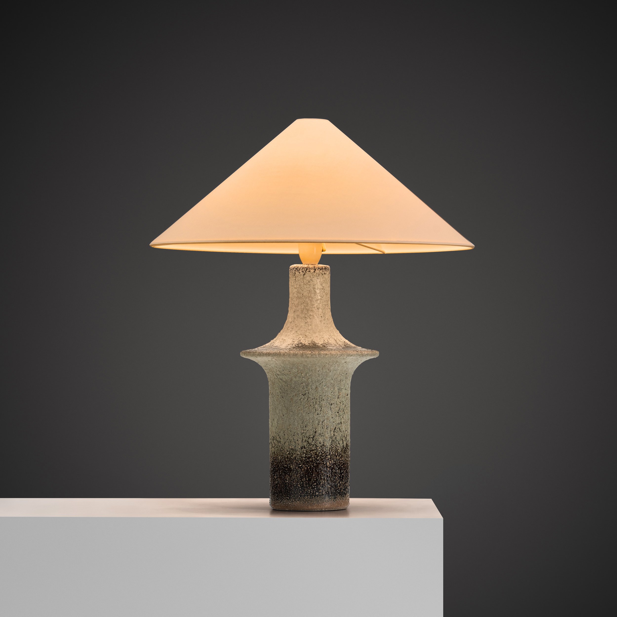 Model "1080" Glazed Stoneware Table Lamp by Søholm, Denmark 1960s