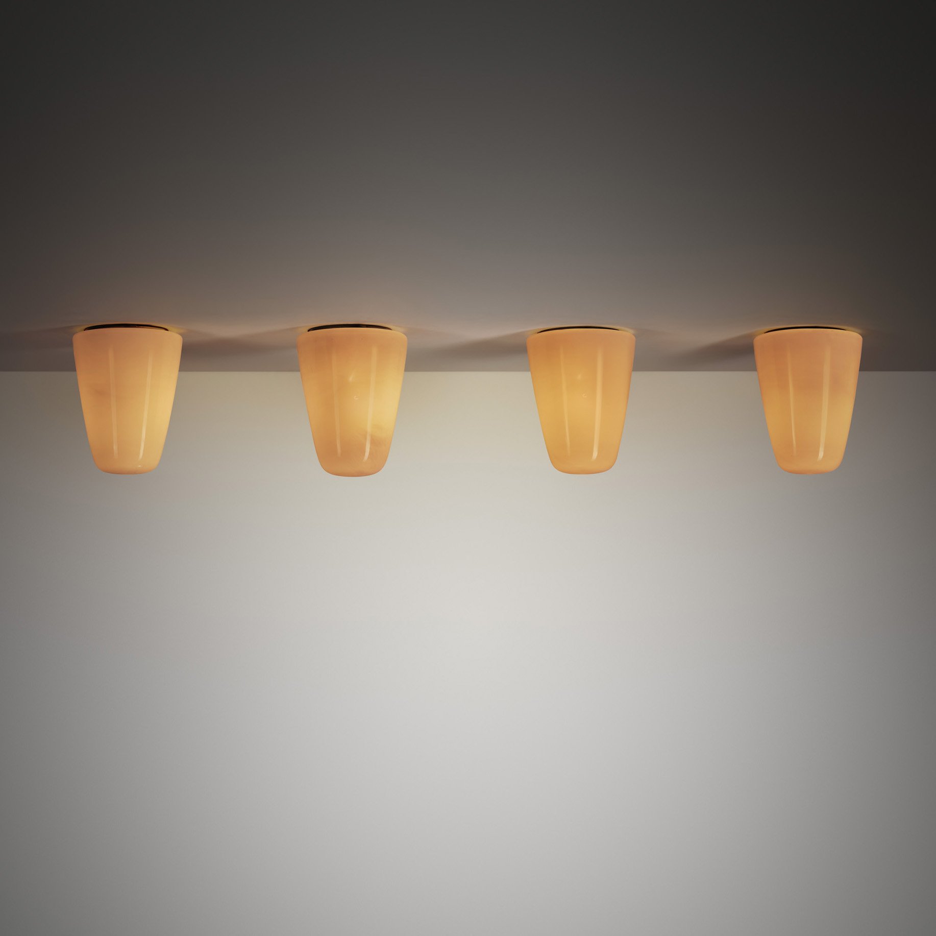 Set of Four Paavo Tynell Model "2048" Ceiling Lights for Taito, Finland Mid-20th Century