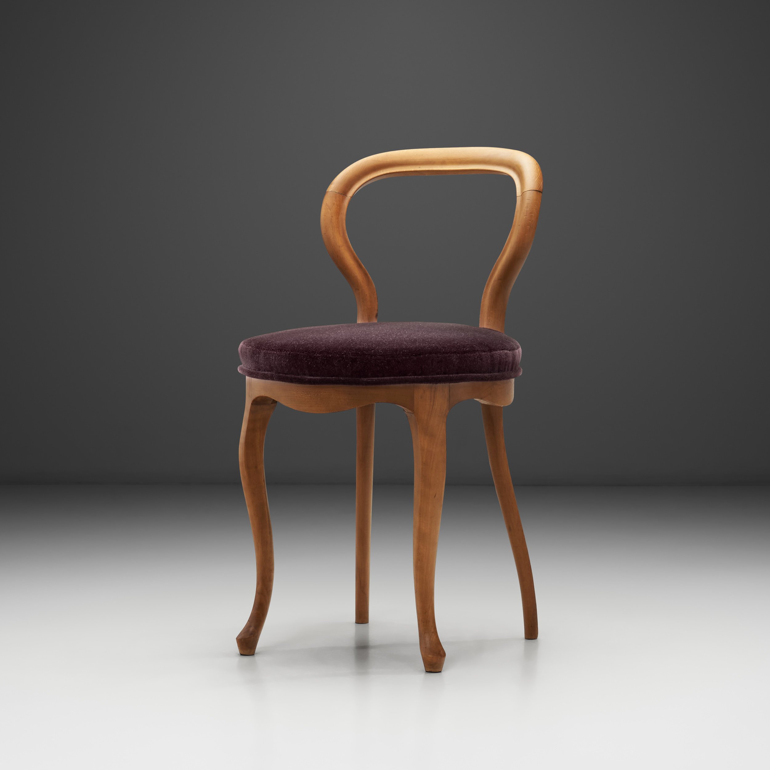 Stained Beech Side Chair with Upholstered Seat, Europe ca 19th Century