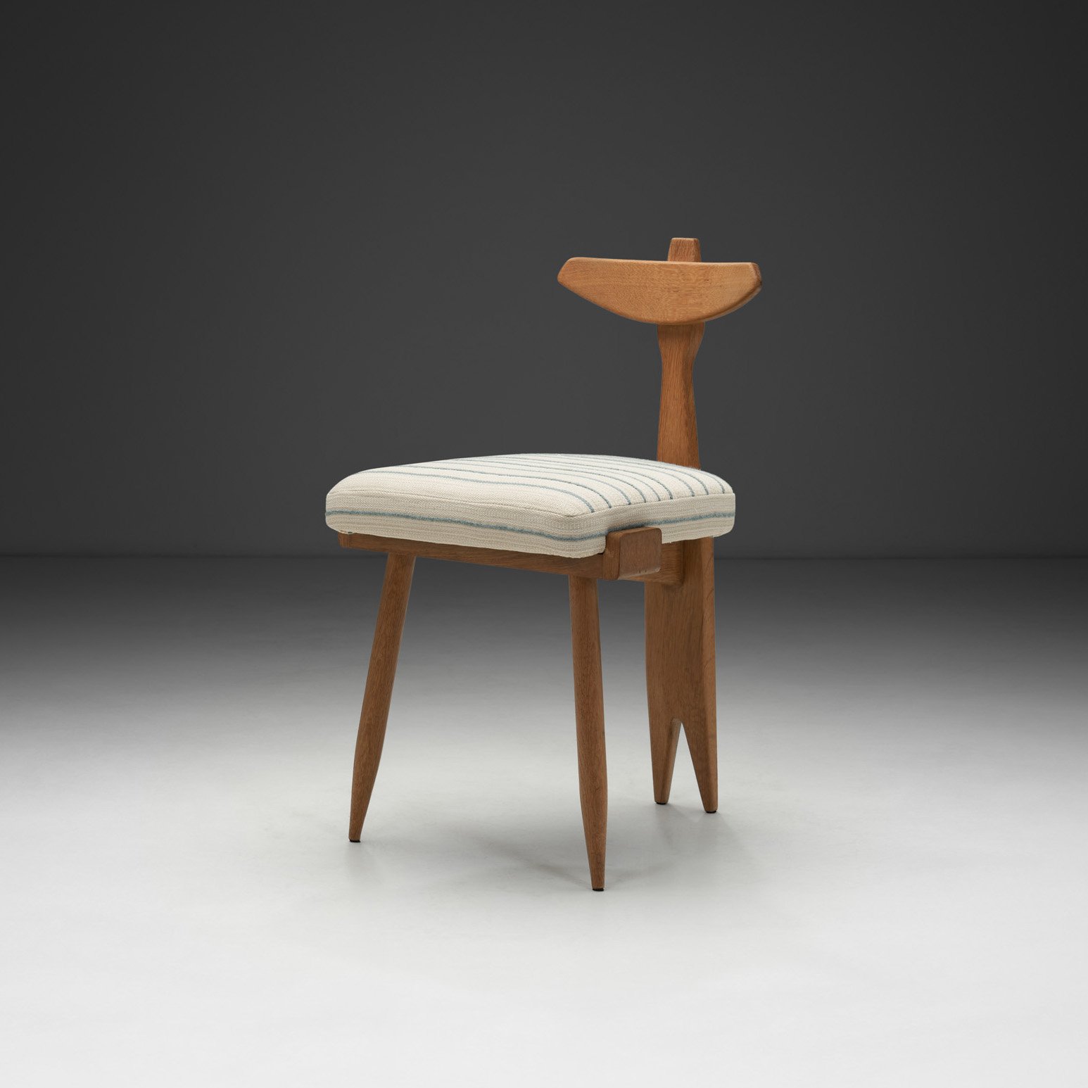 Guillerme et Chambron Oak Tripod Stool for Votre Maison, France ca 1950s (sold)