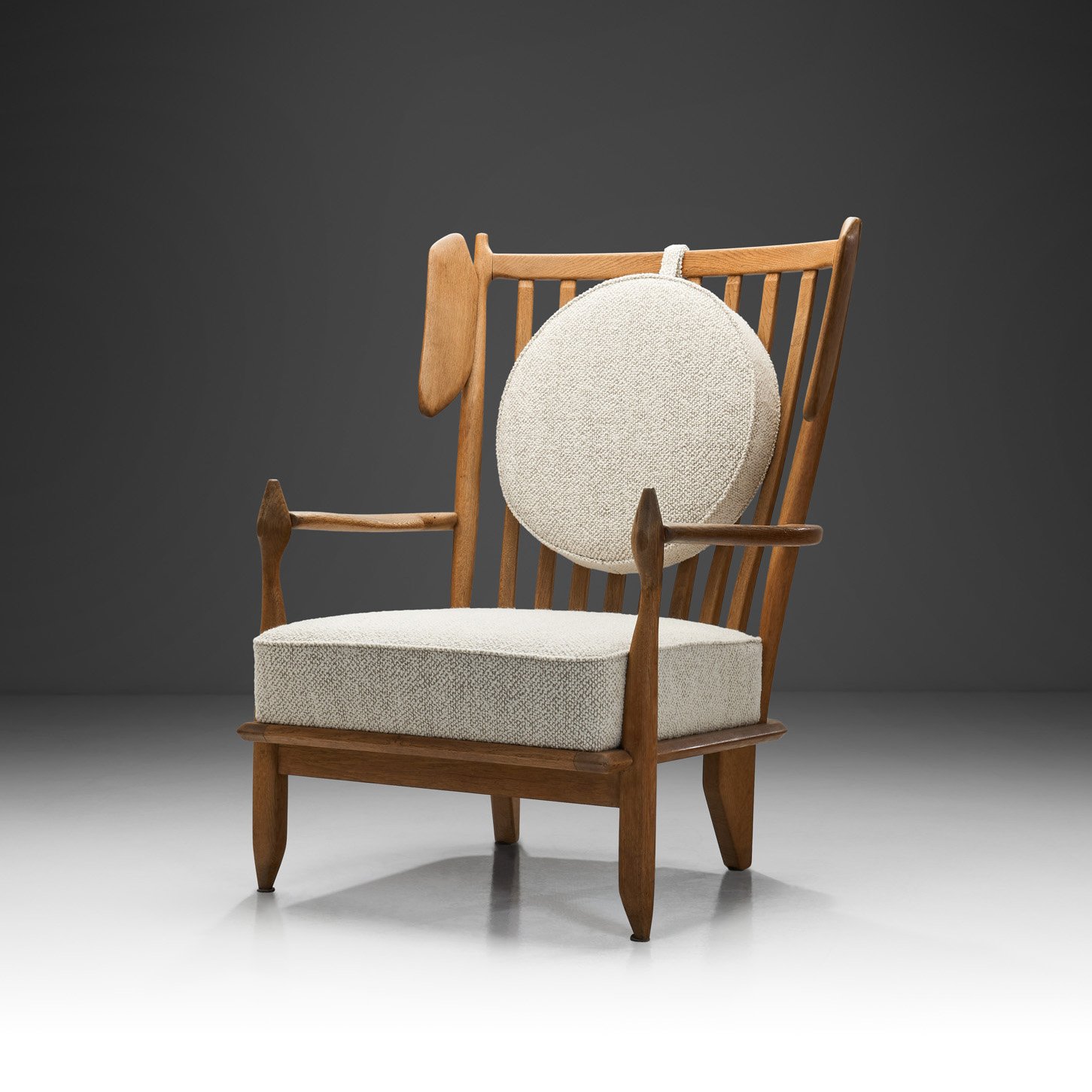 Guillerme et Chambron Oak Armchair for Votre Maison, France ca 1960s (sold)